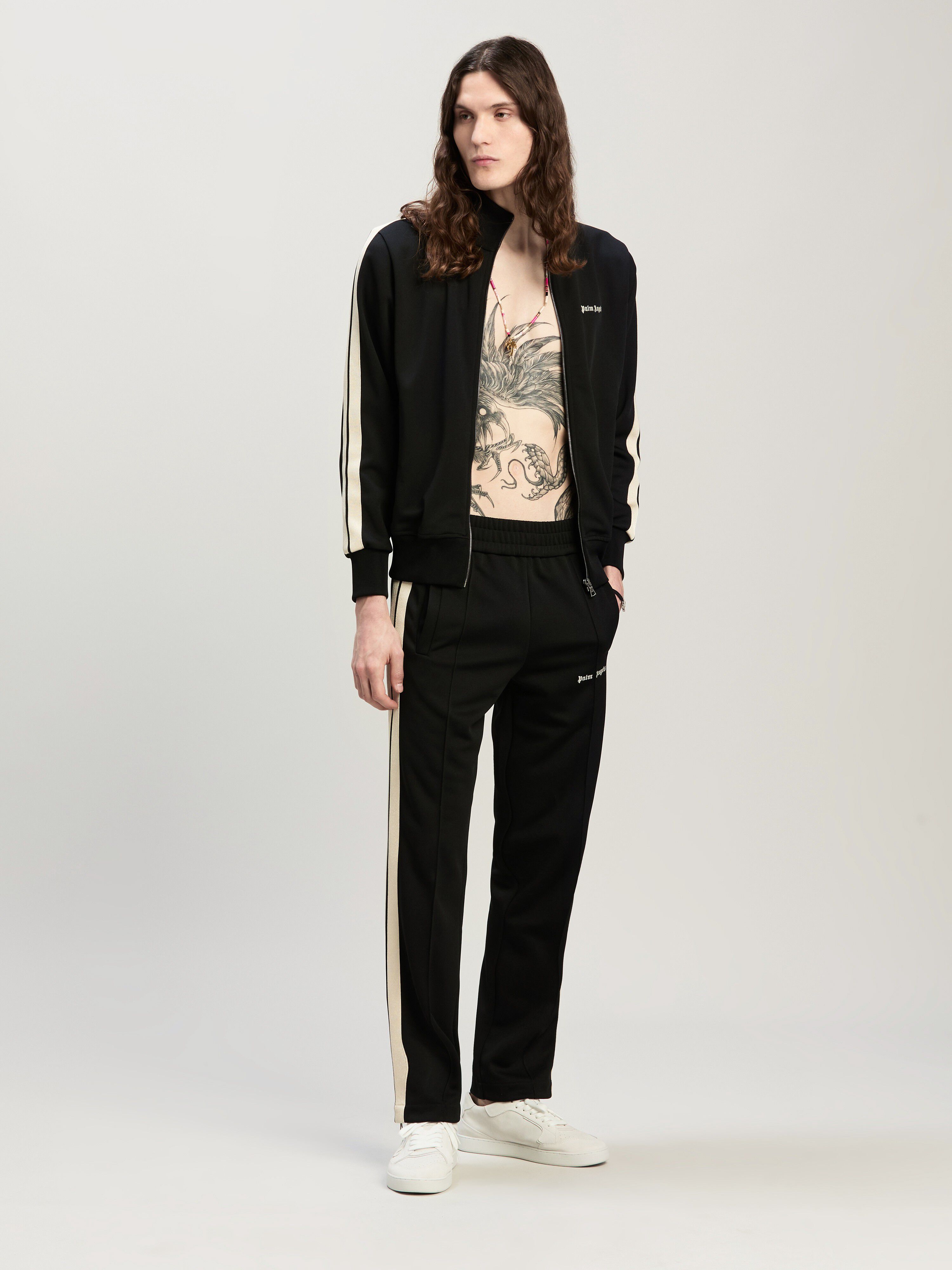 PALM ANGELS Classic Logo Track Pants BLACK OFF WHITE PMCJ020C99FAB002