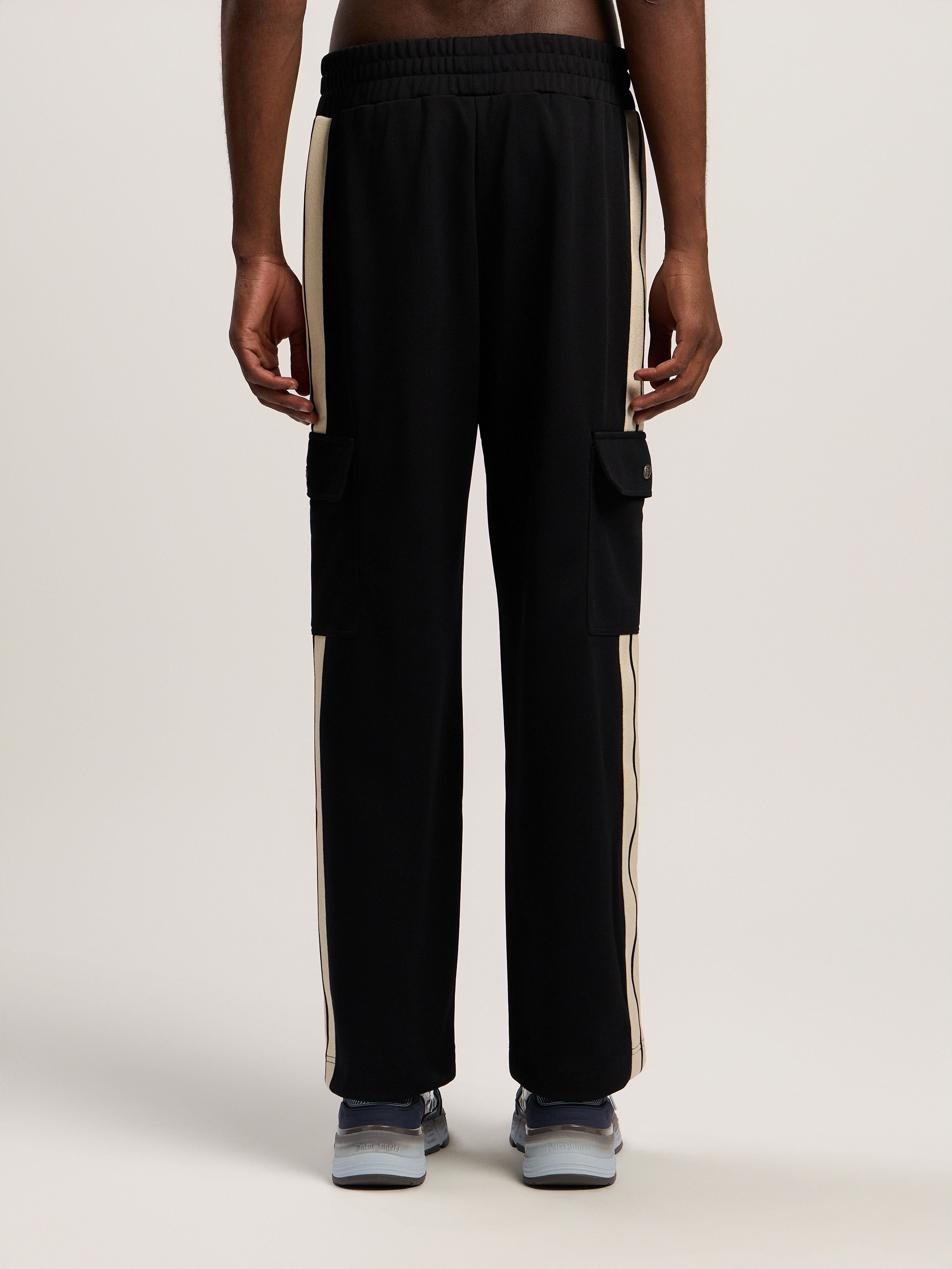 Classic Logo Cargo Track Pant PALM ANGELS Classic Logo Cargo Track Pant BLACK - OFF WHITE PMCJ04BF25FAB001