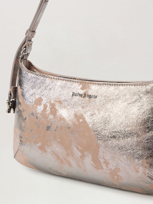 PALM ANGELS Wrinkled Leather Giorgina Bag NUDE - SILVER PWNN028F25LEA002