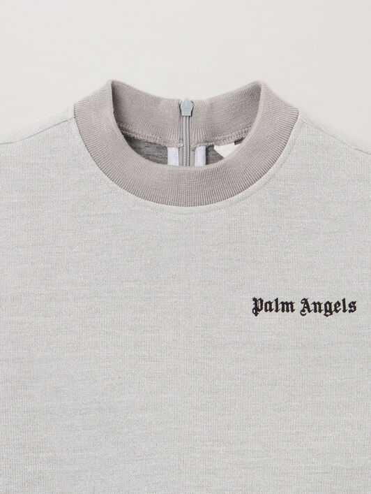 PALM ANGELS Lurex Knit Track Dress SILVER - BLACK PGCM006F25FLE001