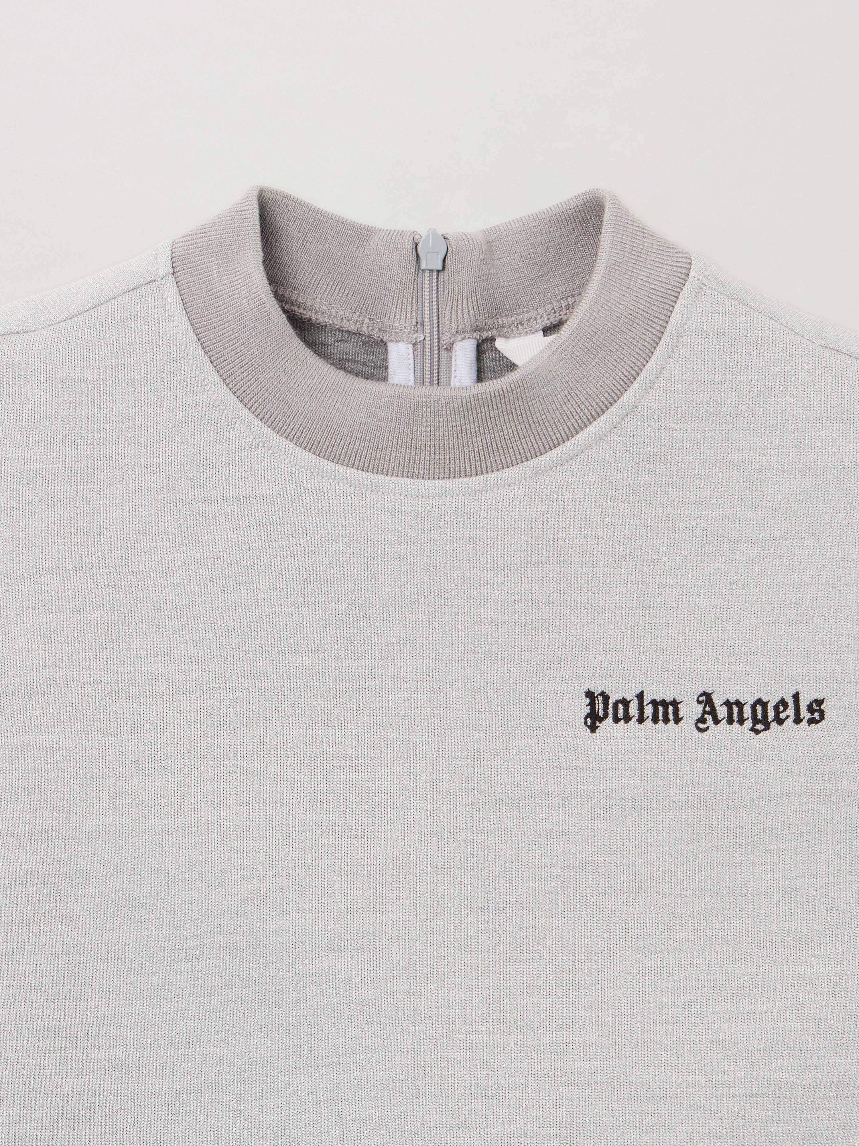 PALM ANGELS Lurex Knit Track Dress SILVER - BLACK PGCM006F25FLE001