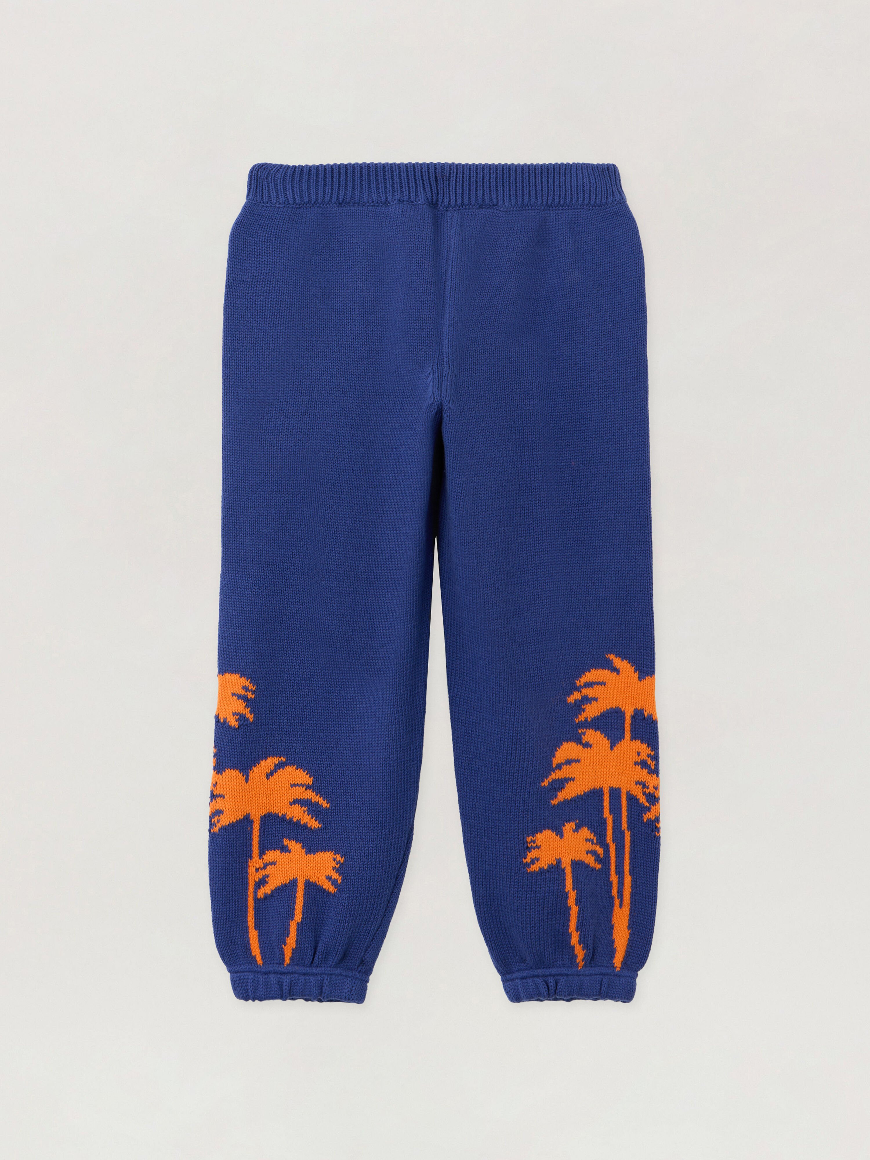 PALM ANGELS Palms Knit Pants COBALT BLUE - ORANGE PBHG001F25KNI001