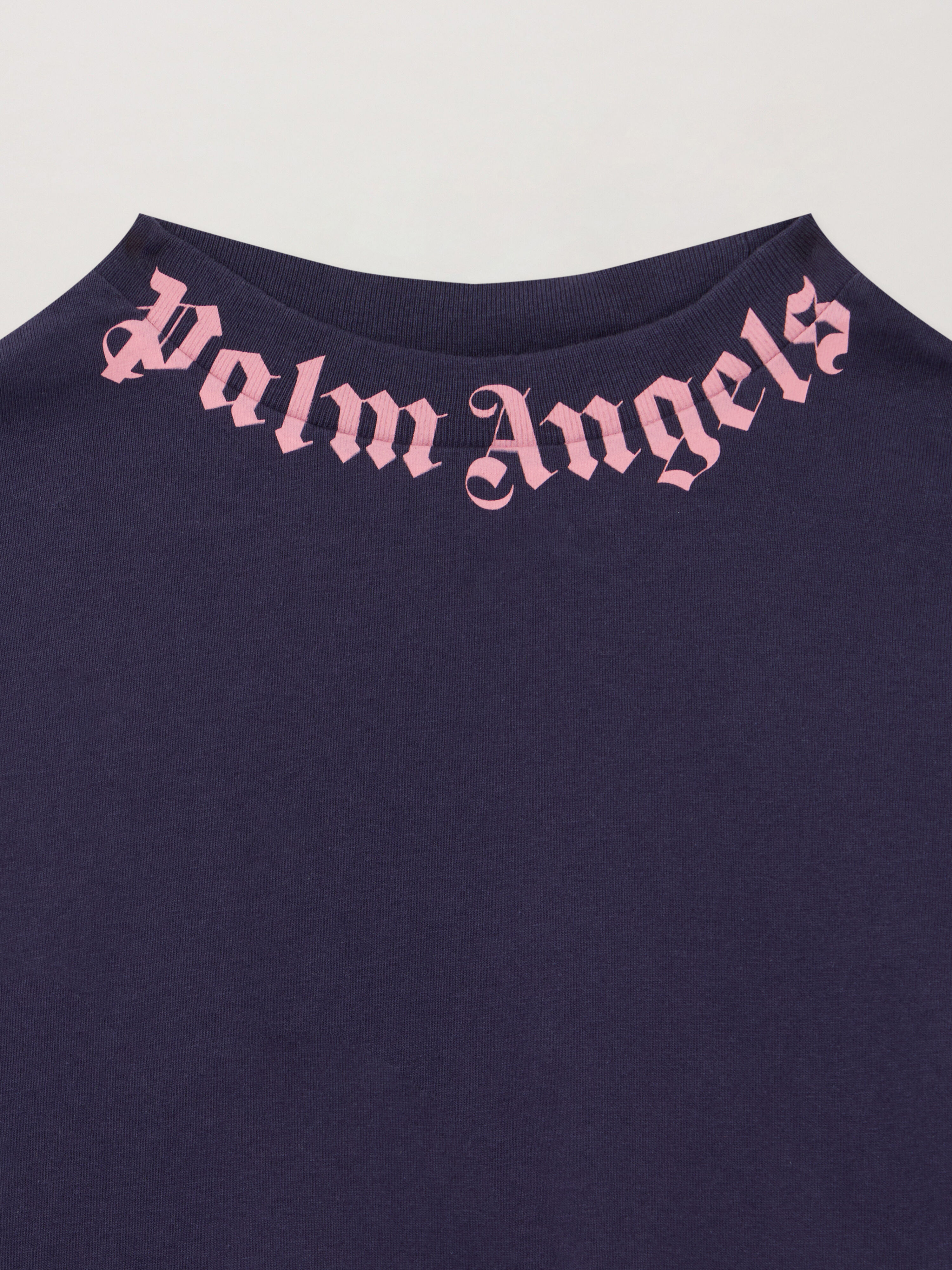 Neck Logo T-Shirt PALM ANGELS Neck Logo T-Shirt NAVY BLUE - PGAA002F25JER008