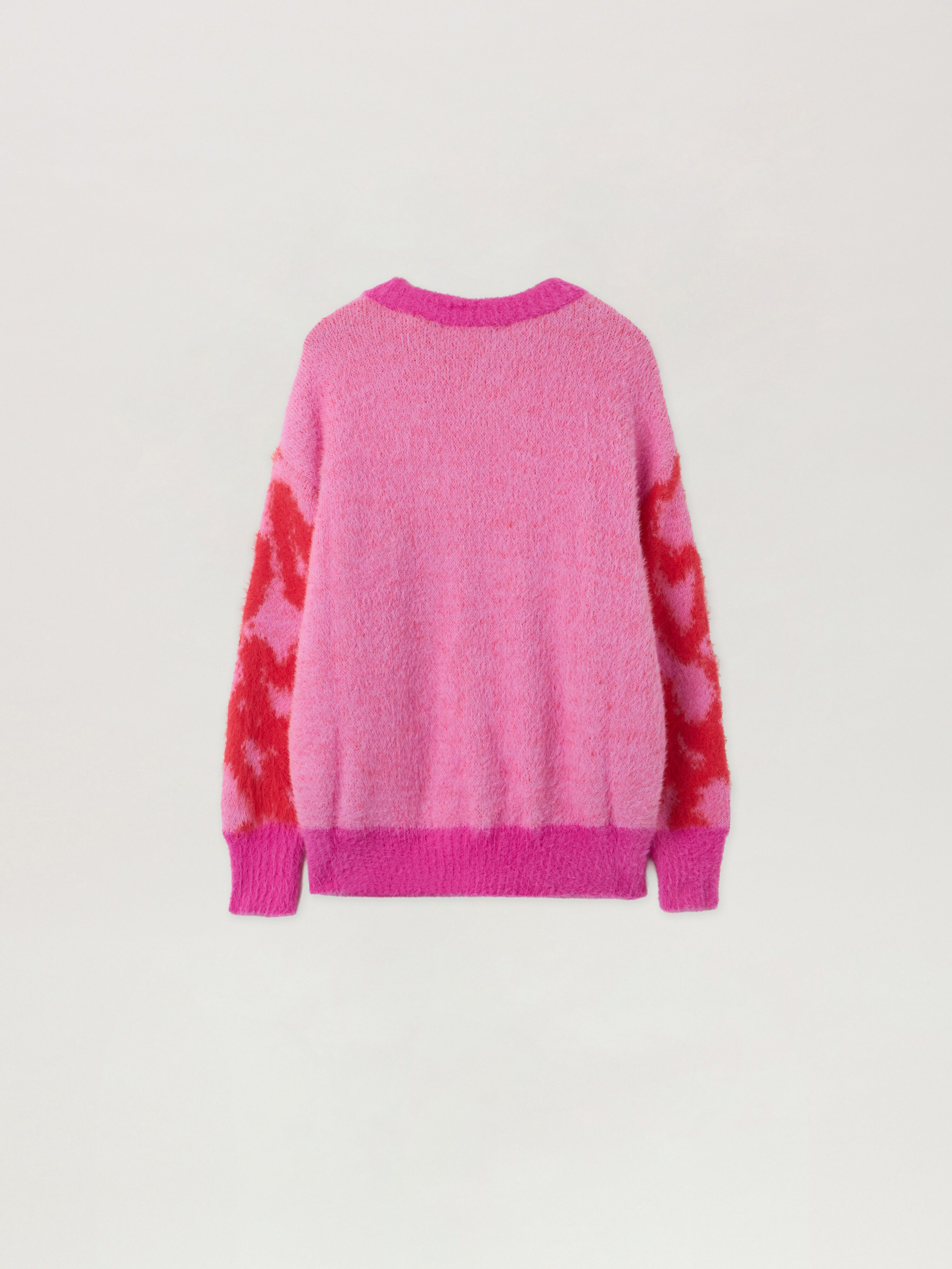 PALM ANGELS Spray Hearts Sweater ROSE PINK - LILAC PGHE002F25KNI003