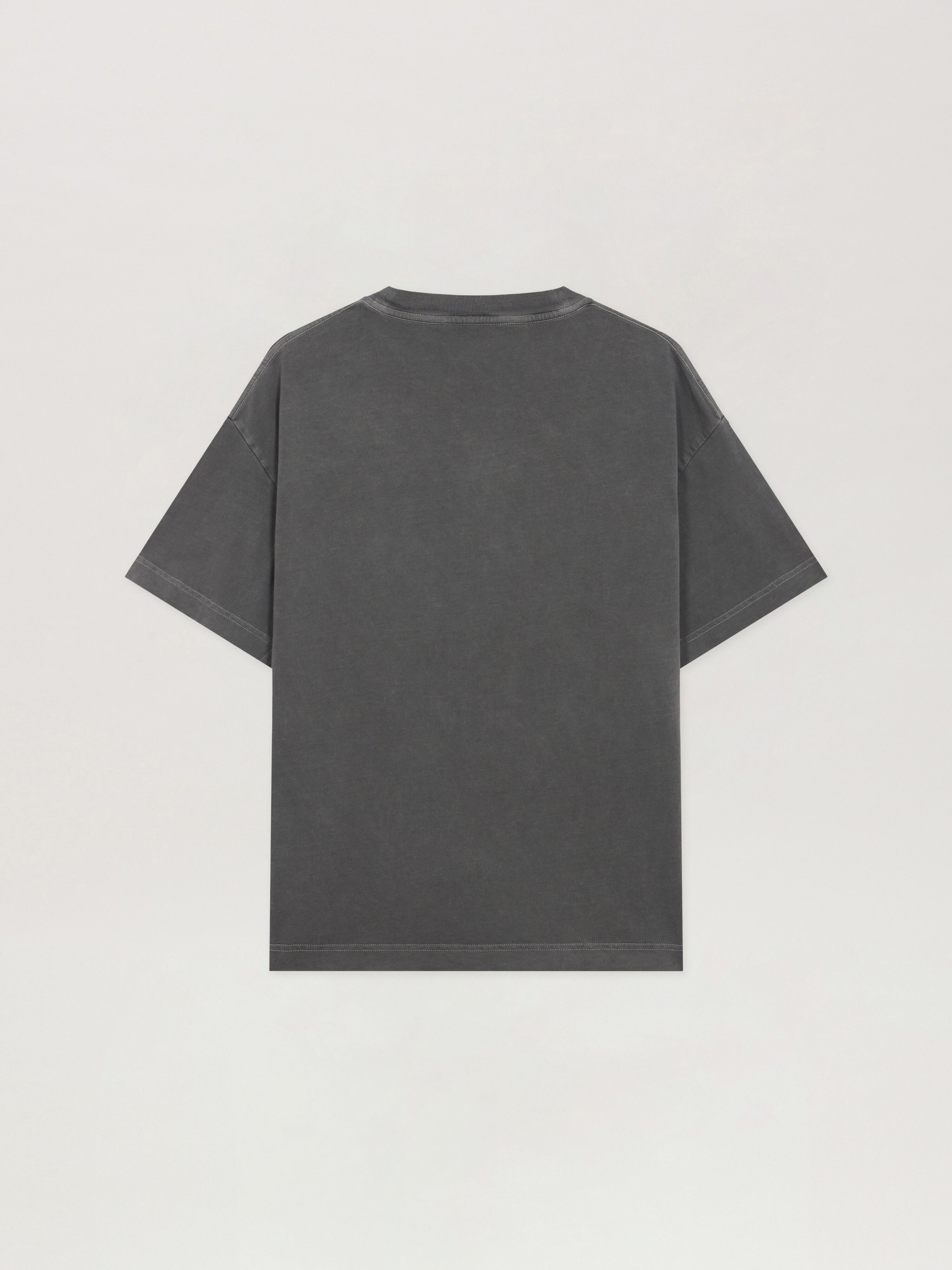 PALM ANGELS Neck Logo Regular T-Shirt DARK GREY - OFF WHITE PMAA109F25JER009