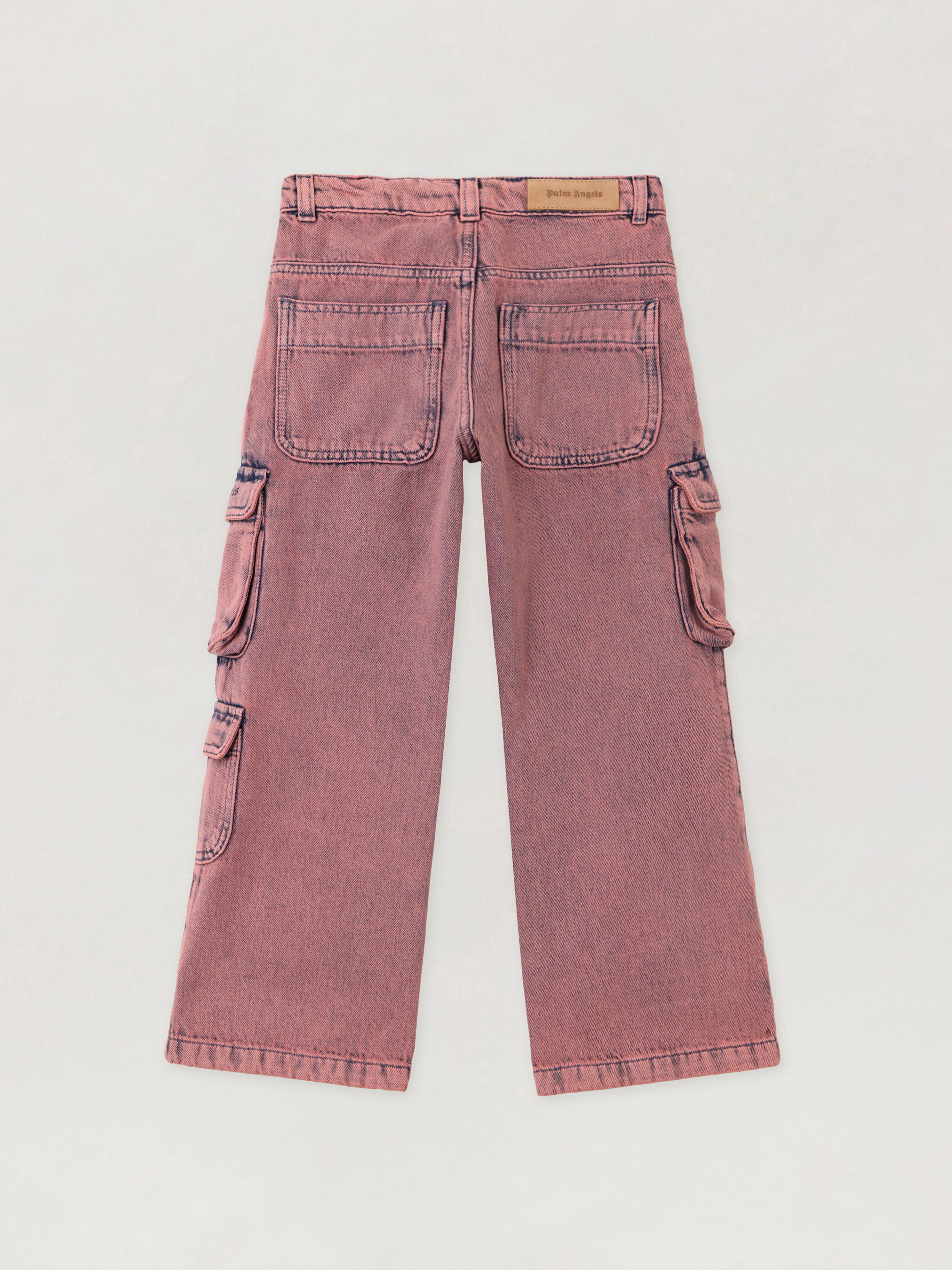 Overdye Wide-Leg Cargo Denim Pants PALM ANGELS Overdye Wide-Leg Cargo Denim Pants ANTIQUE ROSE BLUE PGYB002F25DEN001