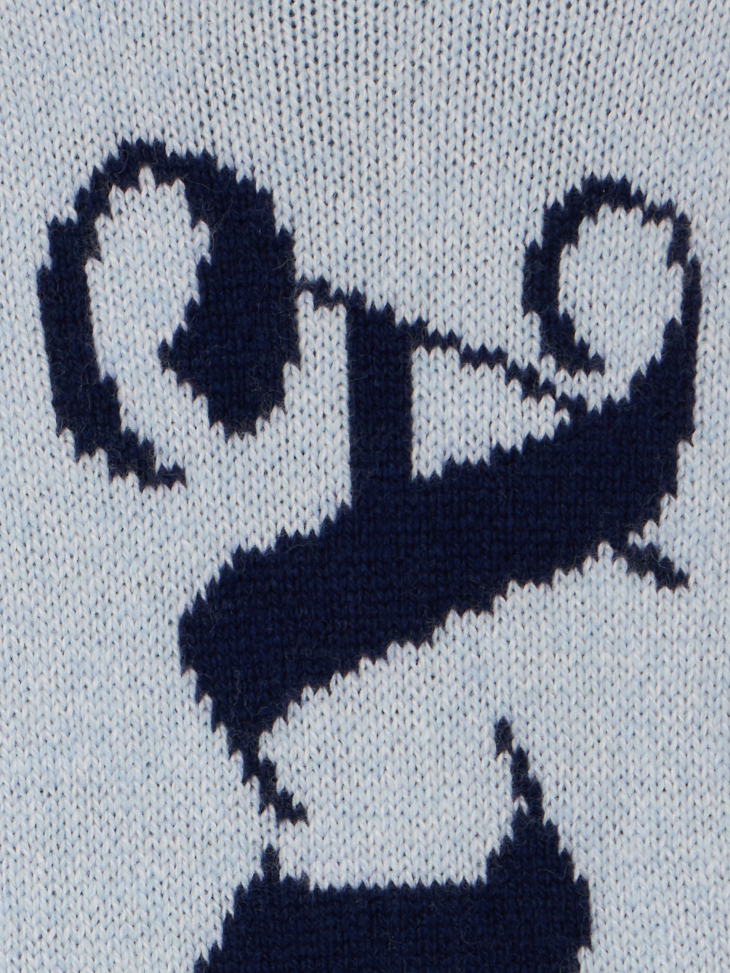 PALM ANGELS Jacquard Logo Knit Scarf LIGHT BLUE - NAVY BLUE PBMA009F25KNI001