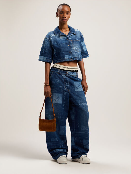 PALM ANGELS Suede Giorgina Bag BEIGE - BEIGE PWNN028F25LEA001