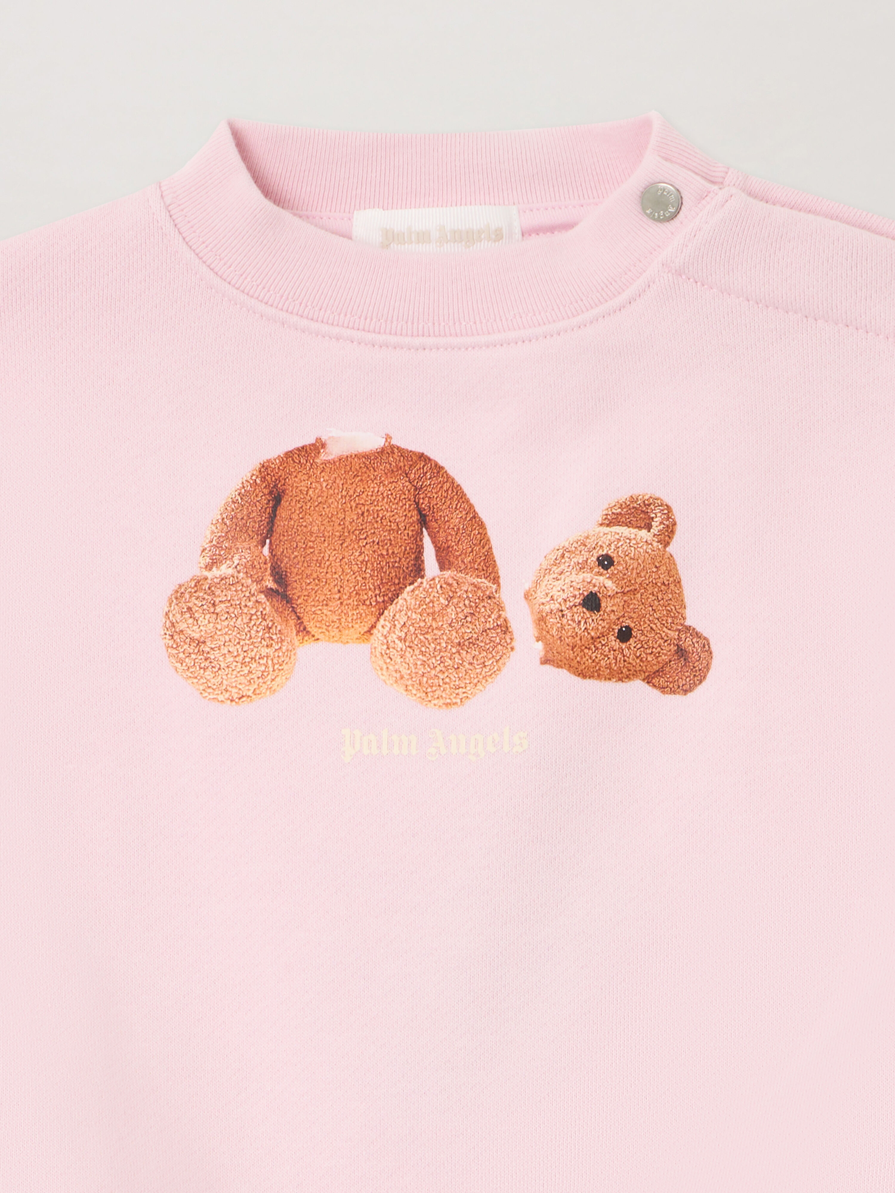 Bear Motif Crewneck Sweatshirt PALM ANGELS Bear Motif Crewneck Sweatshirt SOFT PINK - BROWN PGXC001F25FLE001
