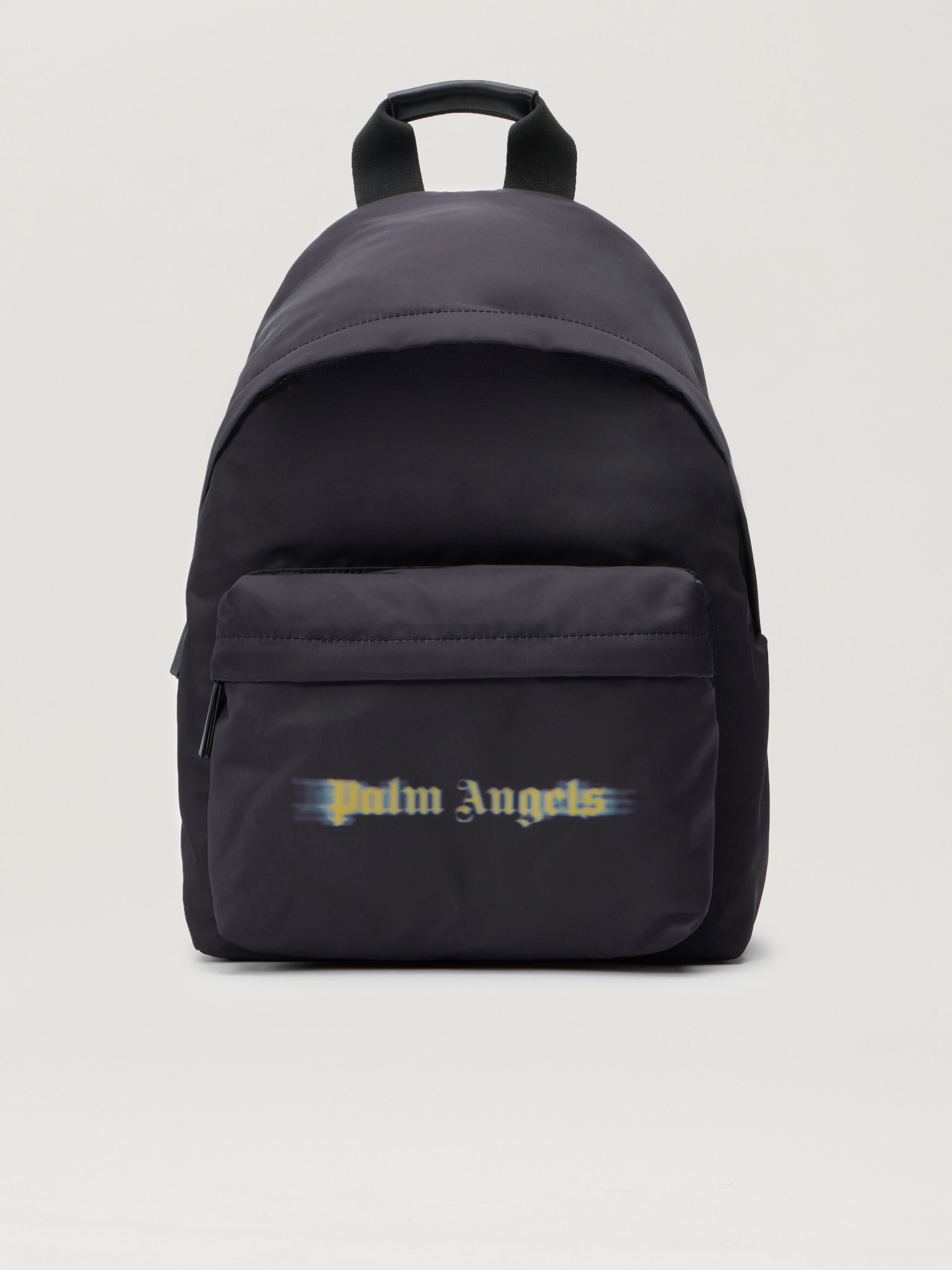 PALM ANGELS Blurred Logo Backpack BLACK - OCHER YELLOW PBNB018F25FAB001