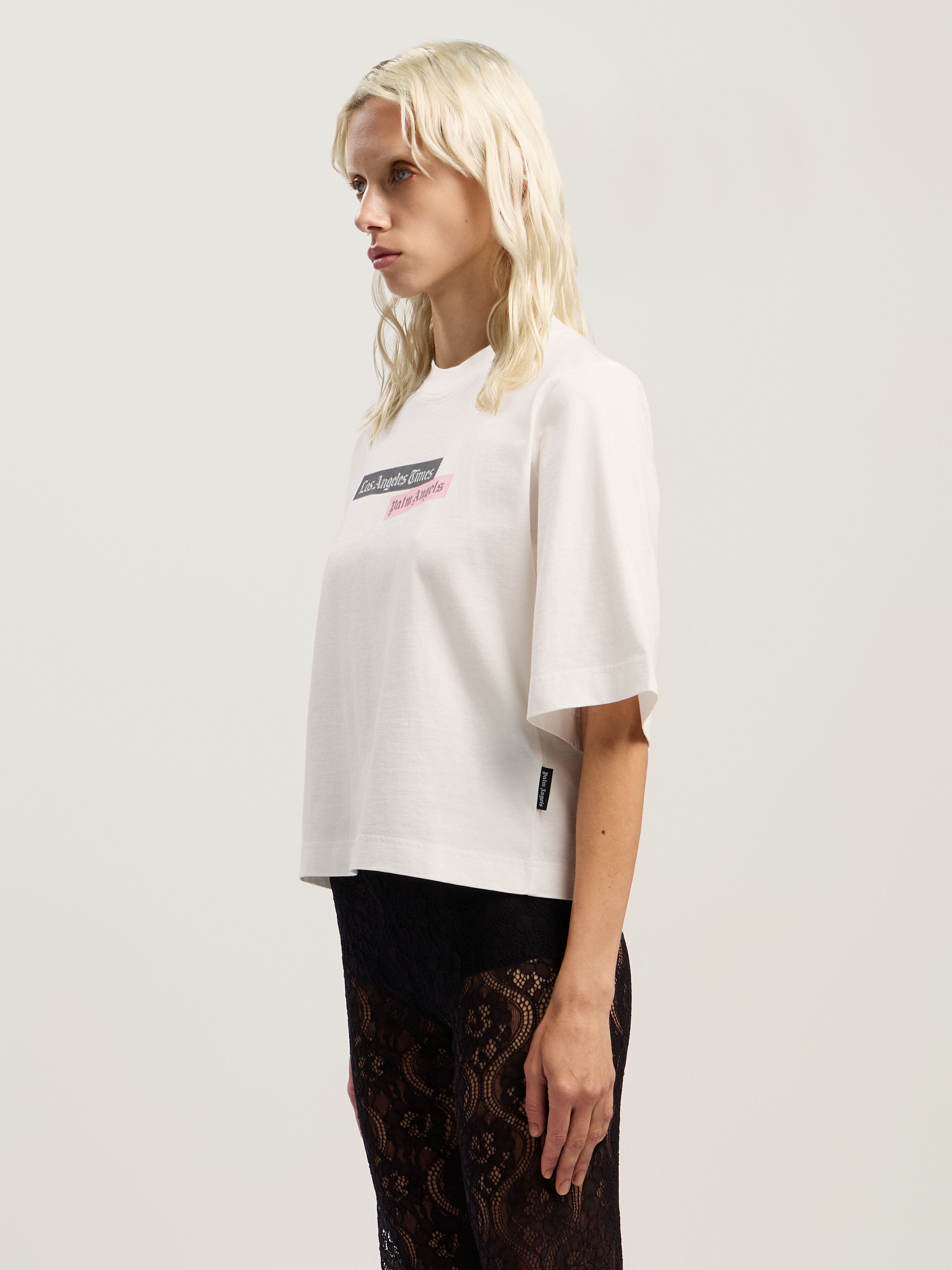 PaxLaTimes Cropped Tee PALM ANGELS PaxLaTimes Cropped Tee OFF WHITE - MULTICOLOR PWAA079F25JER004