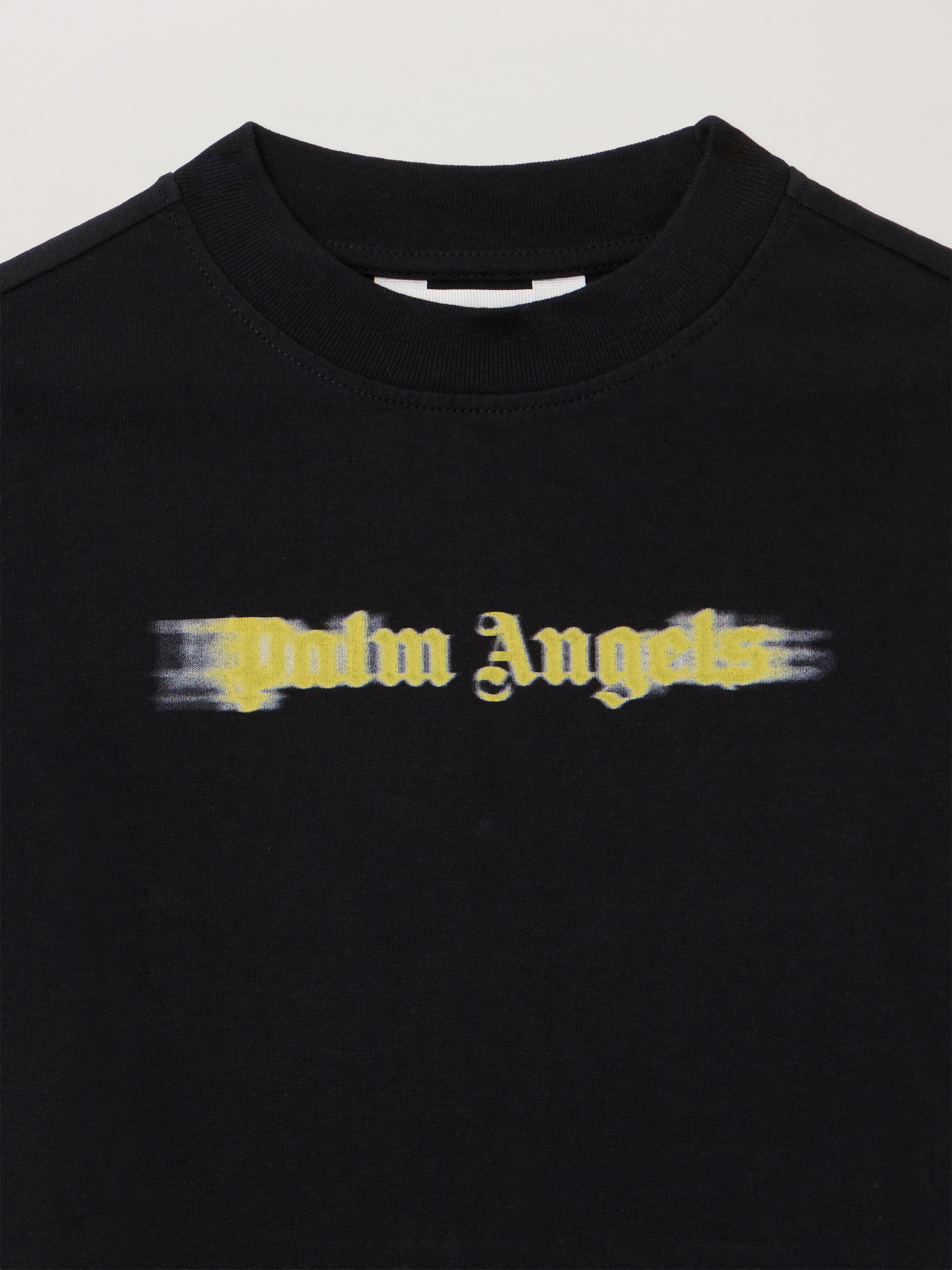 Blurred Logo T-Shirt PALM ANGELS Blurred Logo T-Shirt BLACK - OCHER YELLOW PBAA003F25JER001