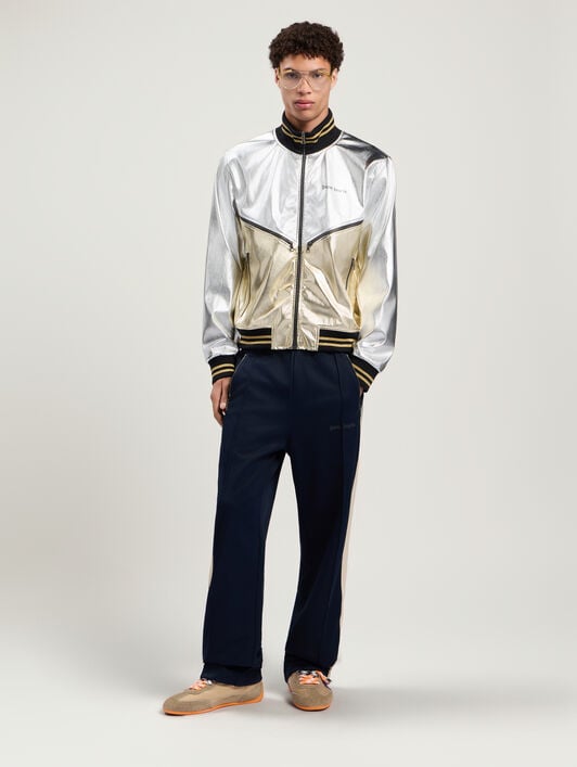 Laminated Coated Track Jacket PALM ANGELS Laminated Coated Track Jacket SILVER - GOLD PMJA046F25FAB001