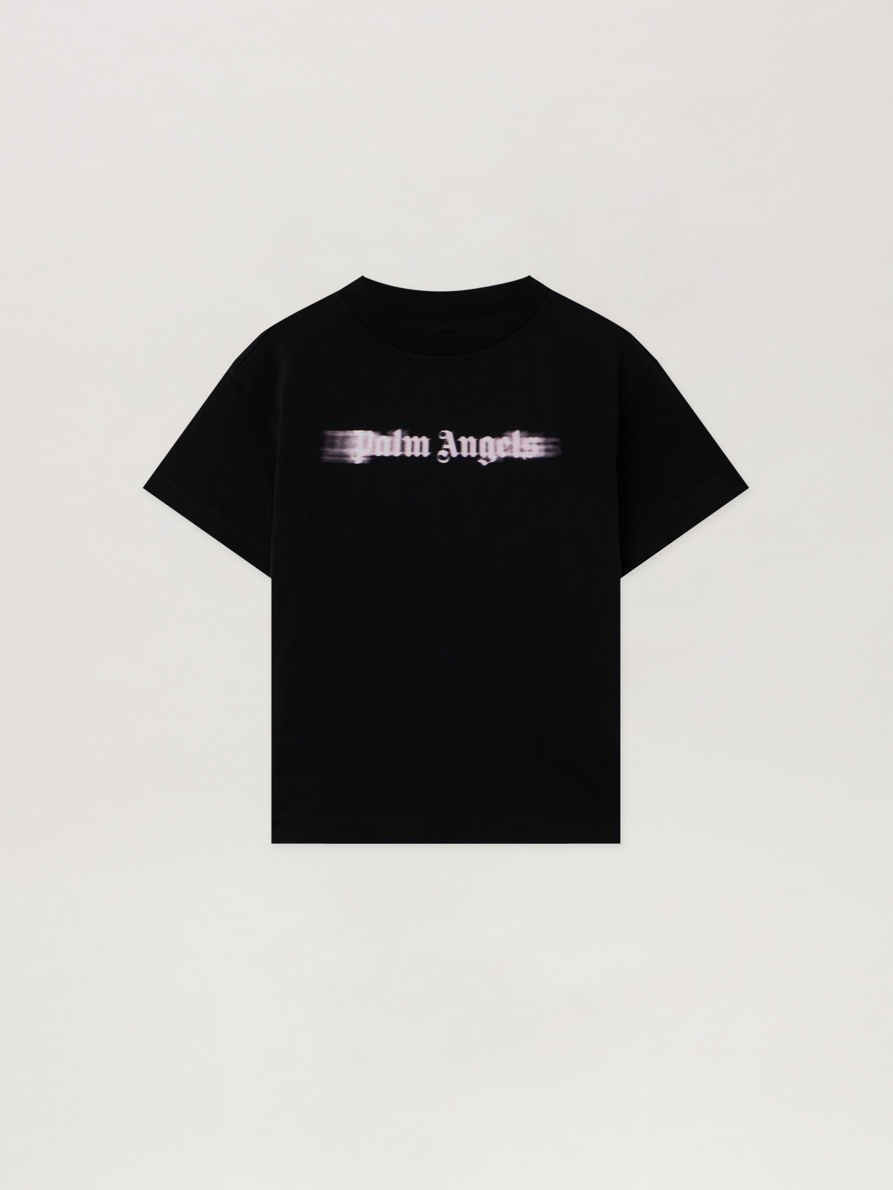Blurred Logo T-Shirt PALM ANGELS Blurred Logo T-Shirt BLACK - ROSE PINK PGAA002F25JER007