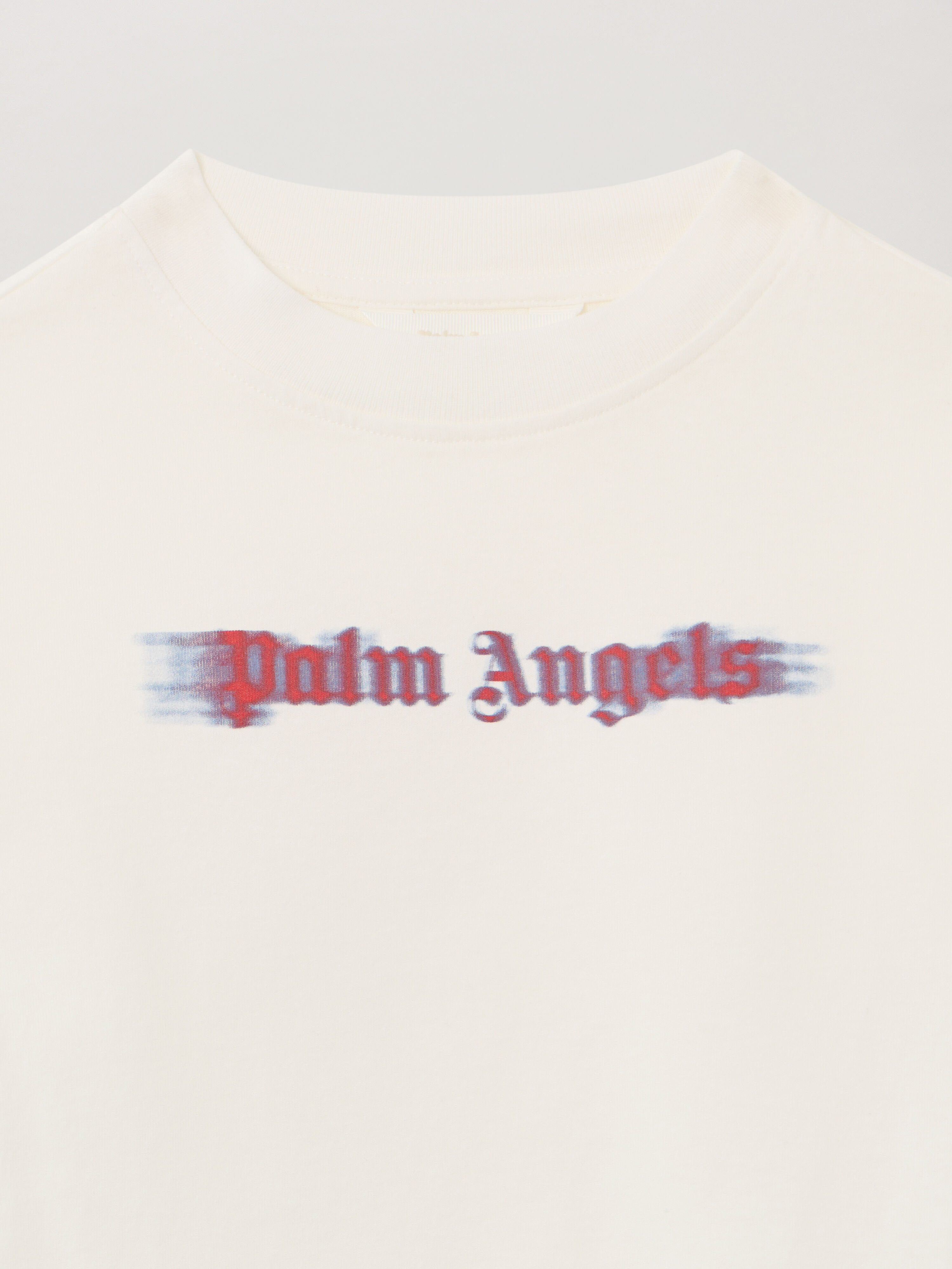 PALM ANGELS Blurred Logo T-Shirt OFF WHITE - RED PBAA003F25JER001