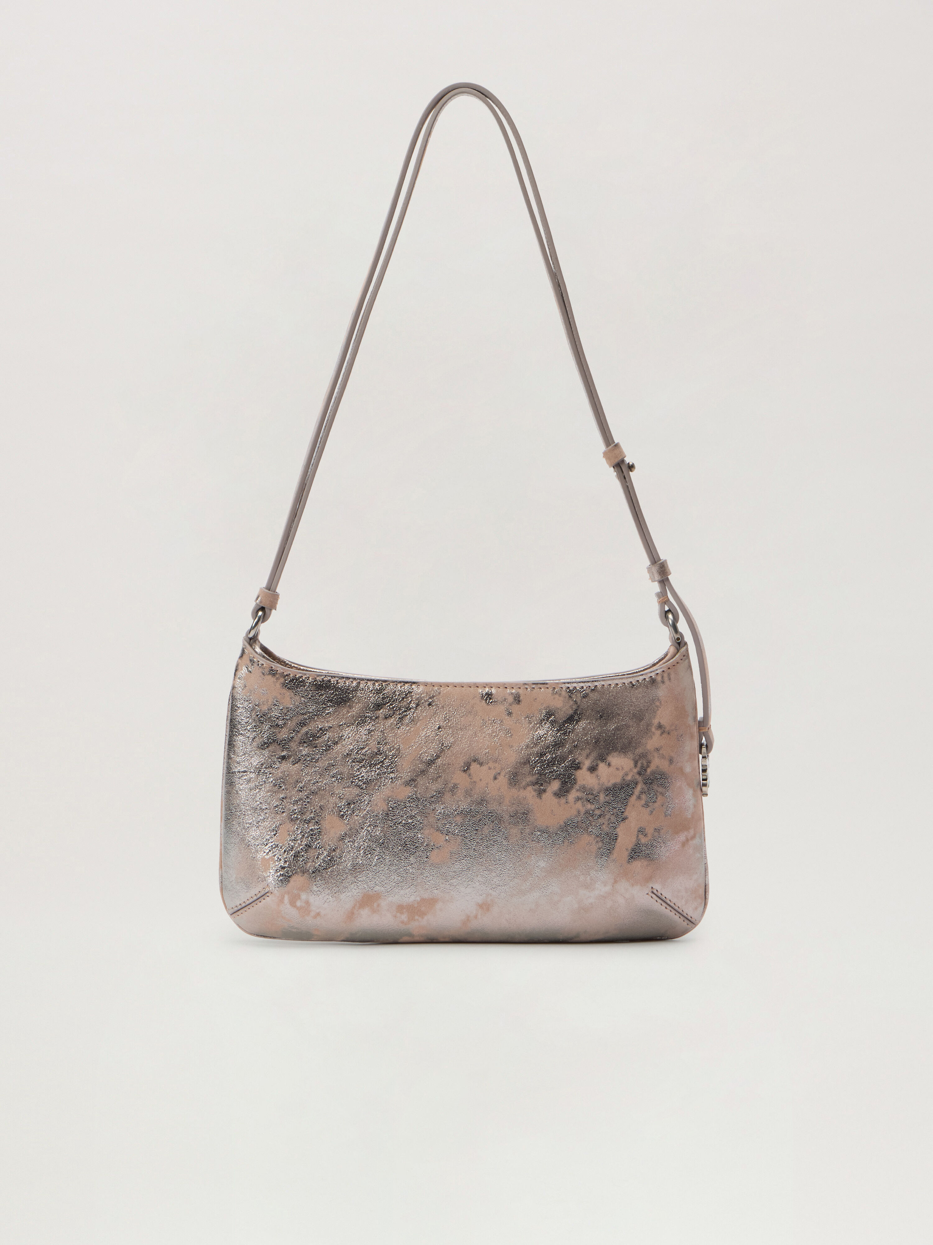 PALM ANGELS Wrinkled Leather Giorgina Bag NUDE - SILVER PWNN028F25LEA002