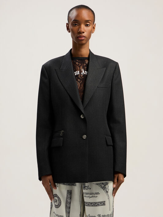 PALM ANGELS Urban Tailoring Blazer ANTHRACITE - BLACK PWEN055F25FAB001