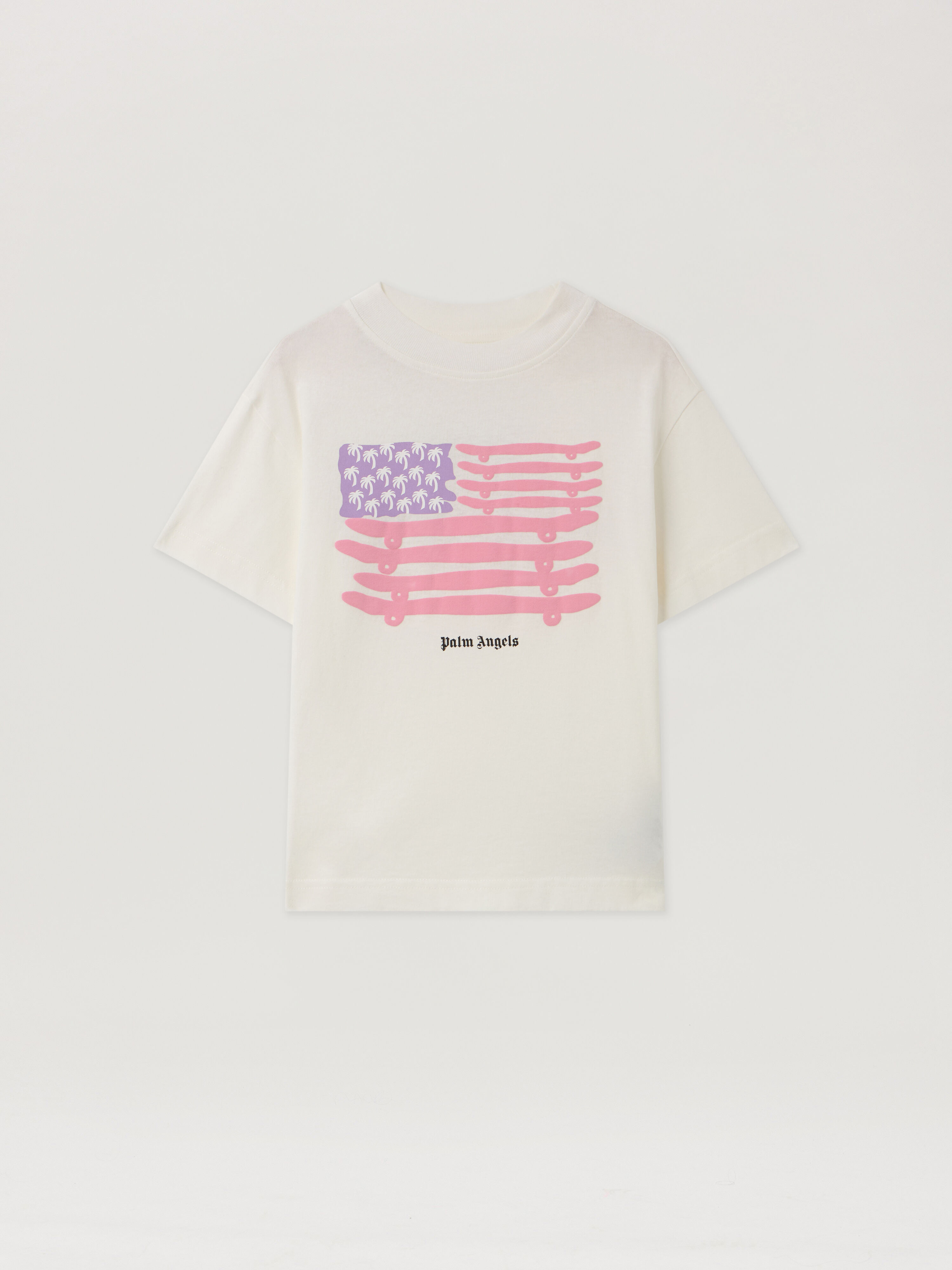 Flag Graphic T-Shirt PALM ANGELS Flag Graphic T-Shirt OFF WHITE - ROSE PINK PGAA002F25JER006