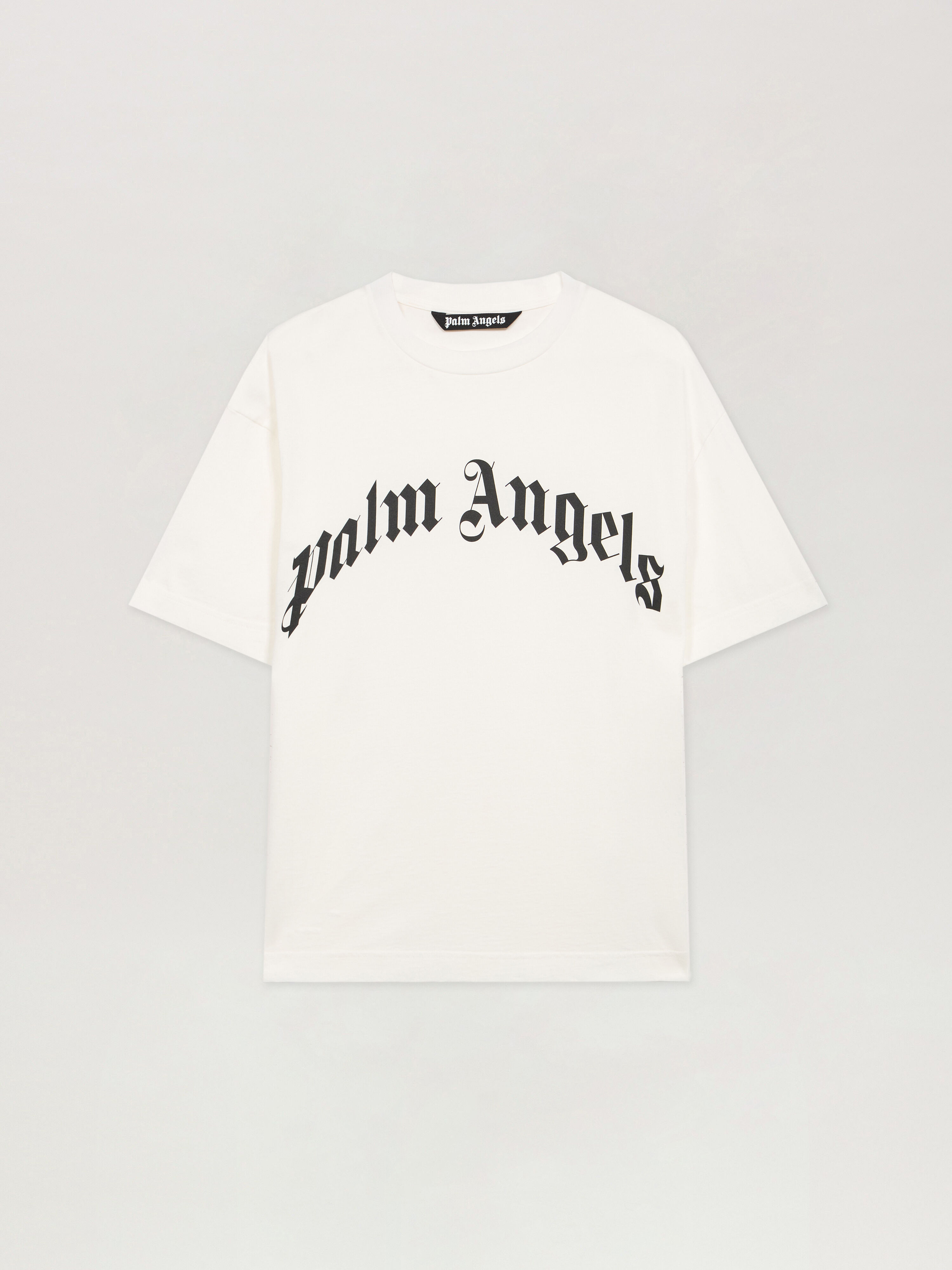 Curved Logo T-Shirt PALM ANGELS Curved Logo T-Shirt OFF WHITE - BLACK PMAA109F25JER003