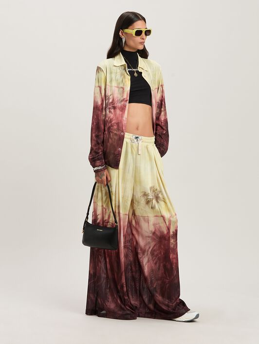 PALM ANGELS Leather Giorgina Bag BLACK/GOLD PWNN028C99LEA001