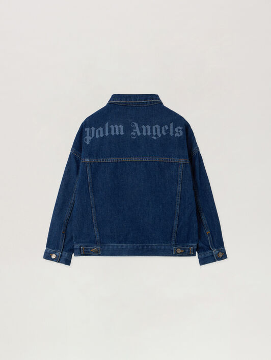 PALM ANGELS Classic Logo Denim Jacket BLUE - LIGHT BLUE PBYE001F25DEN001
