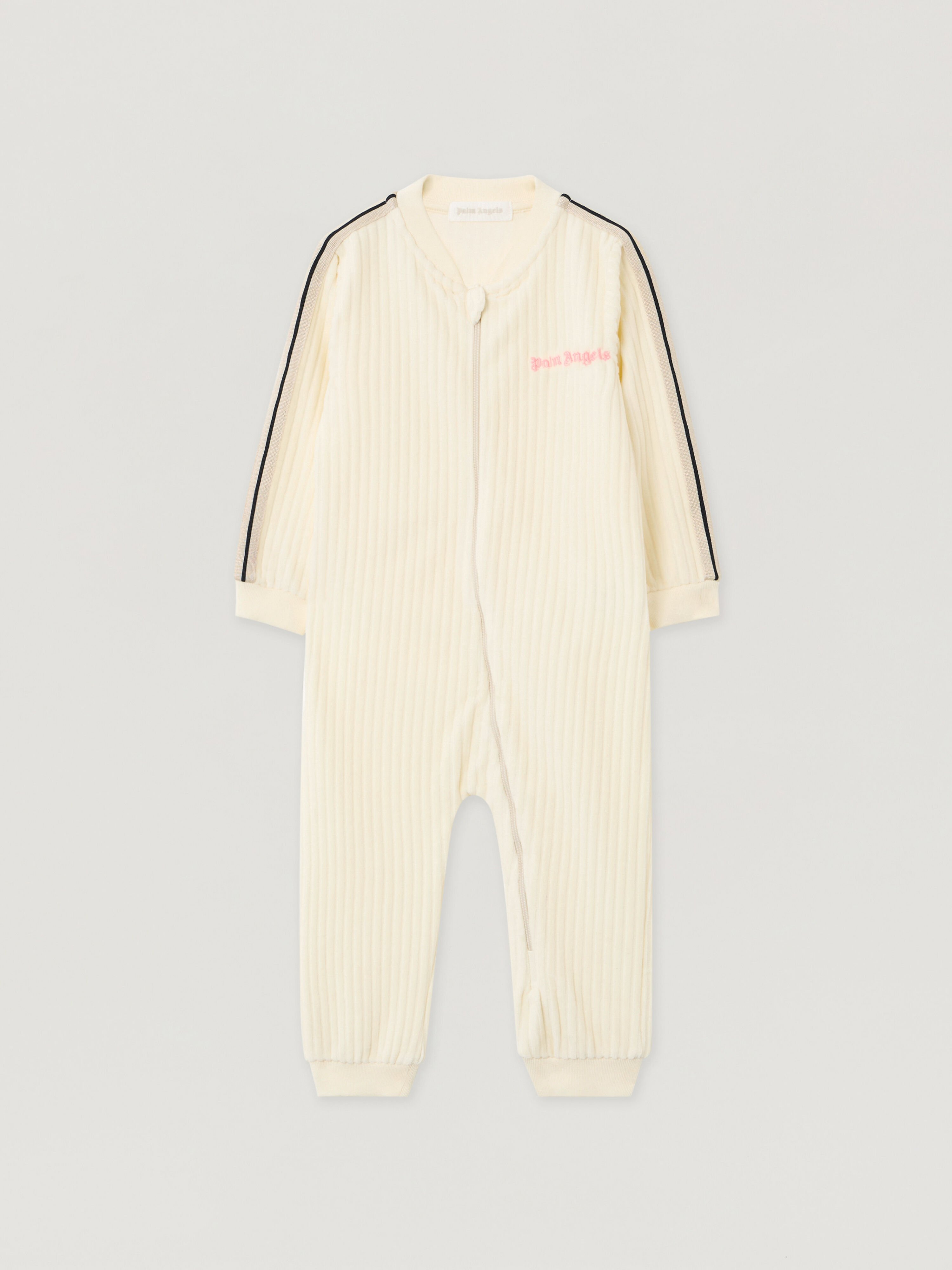 PALM ANGELS Corduroy Track Jumpsuit OFF WHITE - SOFT PINK PG5X003F25FLE001