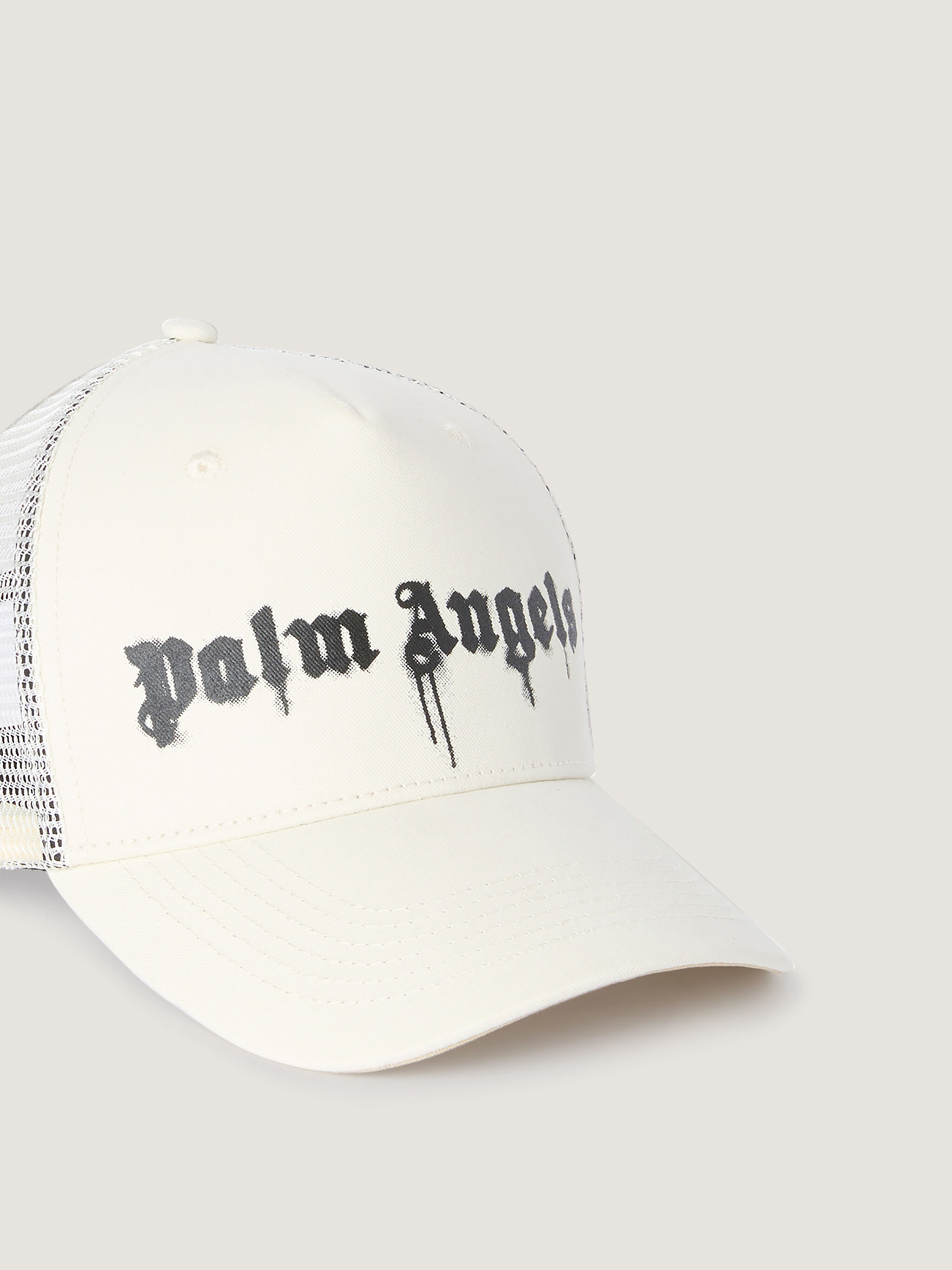 Spray Logo Trucker Cap PALM ANGELS Spray Logo Trucker Cap OFF WHITE - BLACK PMLB068F25FAB002