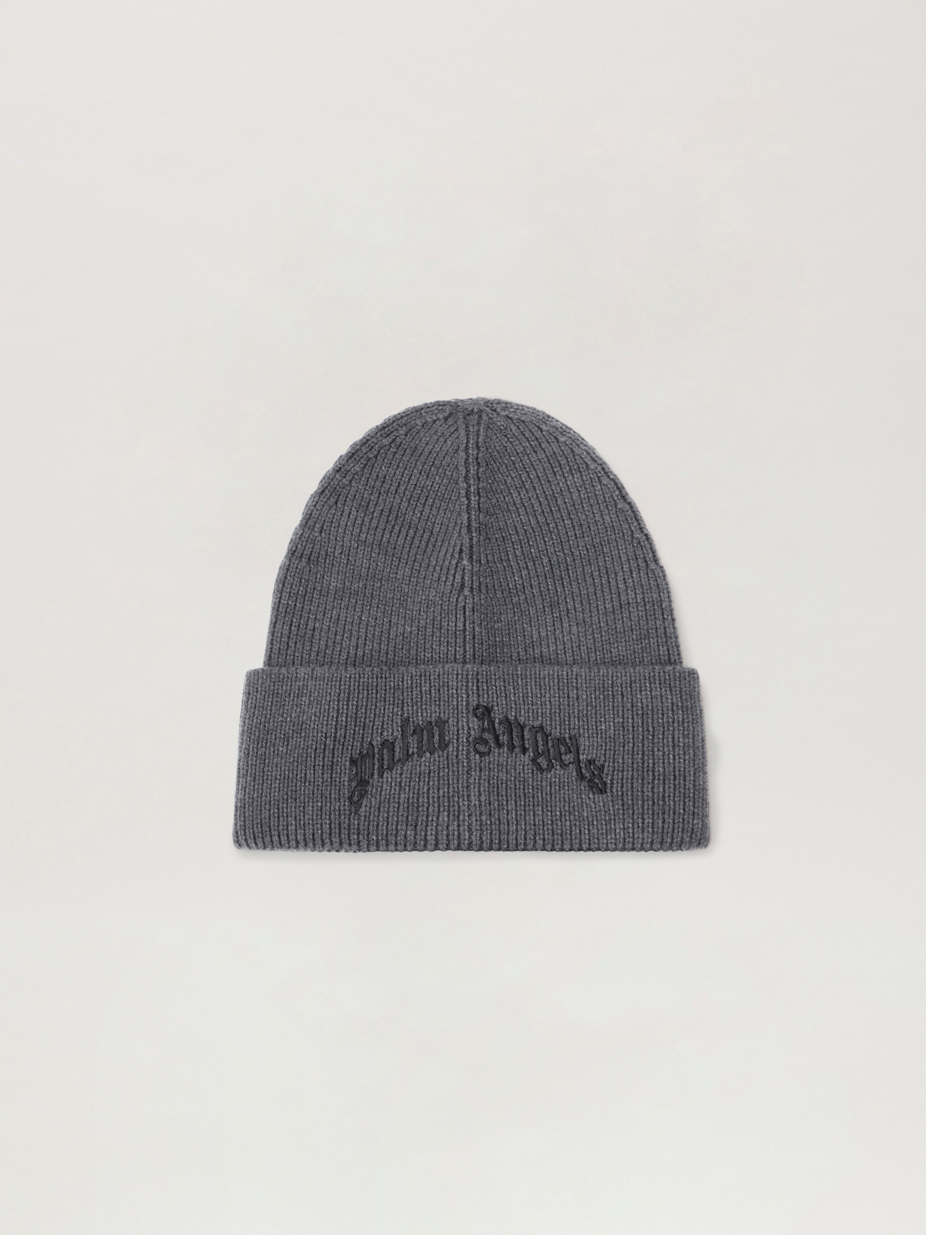 Curved Logo Beanie PALM ANGELS Curved Logo Beanie ANTHRACITE - BLACK PMLC030F25KNI002