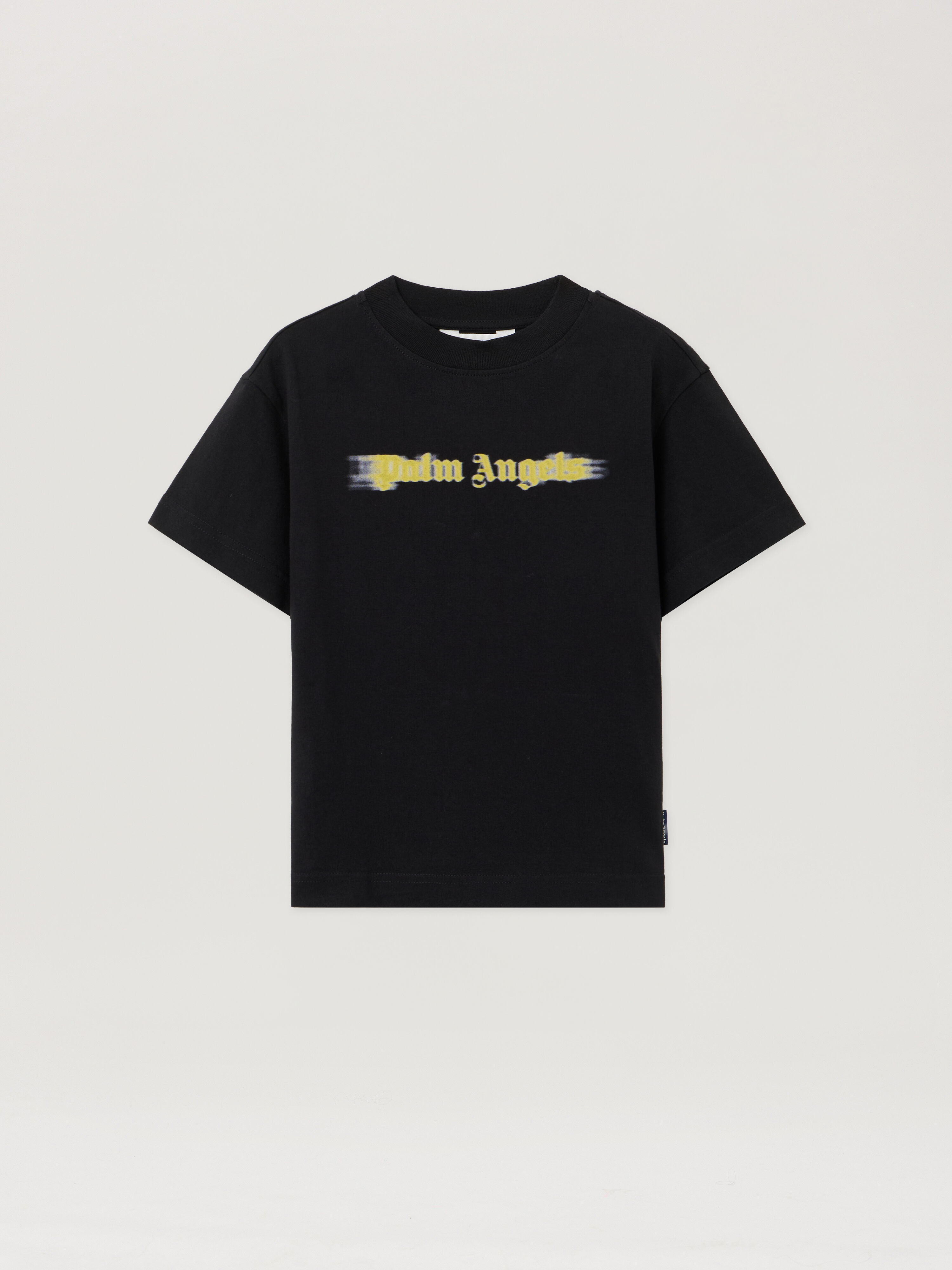 Blurred Logo T-Shirt PALM ANGELS Blurred Logo T-Shirt BLACK - OCHER YELLOW PBAA003F25JER001