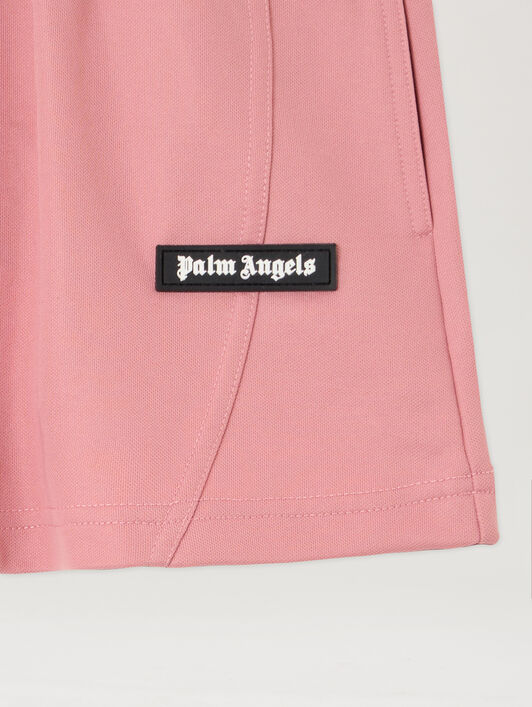 PALM ANGELS Mini Track Skirt ANTIQUE ROSE OFF WHITE PGCN002F25FAB001