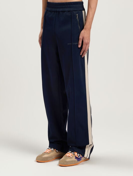 Classic Logo Zip-Up Track Pants PALM ANGELS Classic Logo Zip-Up Track Pants DARK BLUE - OFF WHITE PMCJ04HF25FAB001