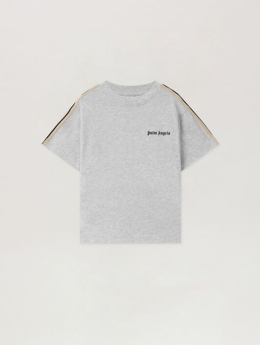 PALM ANGELS Minitrack T-Shirt GREY MELANGE - BLACK PBAA011F25JER001