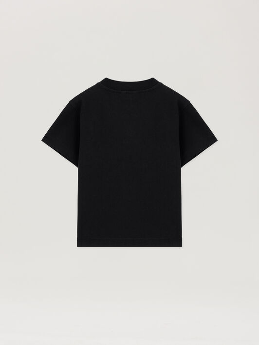 Spray Bear Graphic T-Shirt PALM ANGELS Spray Bear Graphic T-Shirt BLACK - OCHER YELLOW PBAA003F25JER005