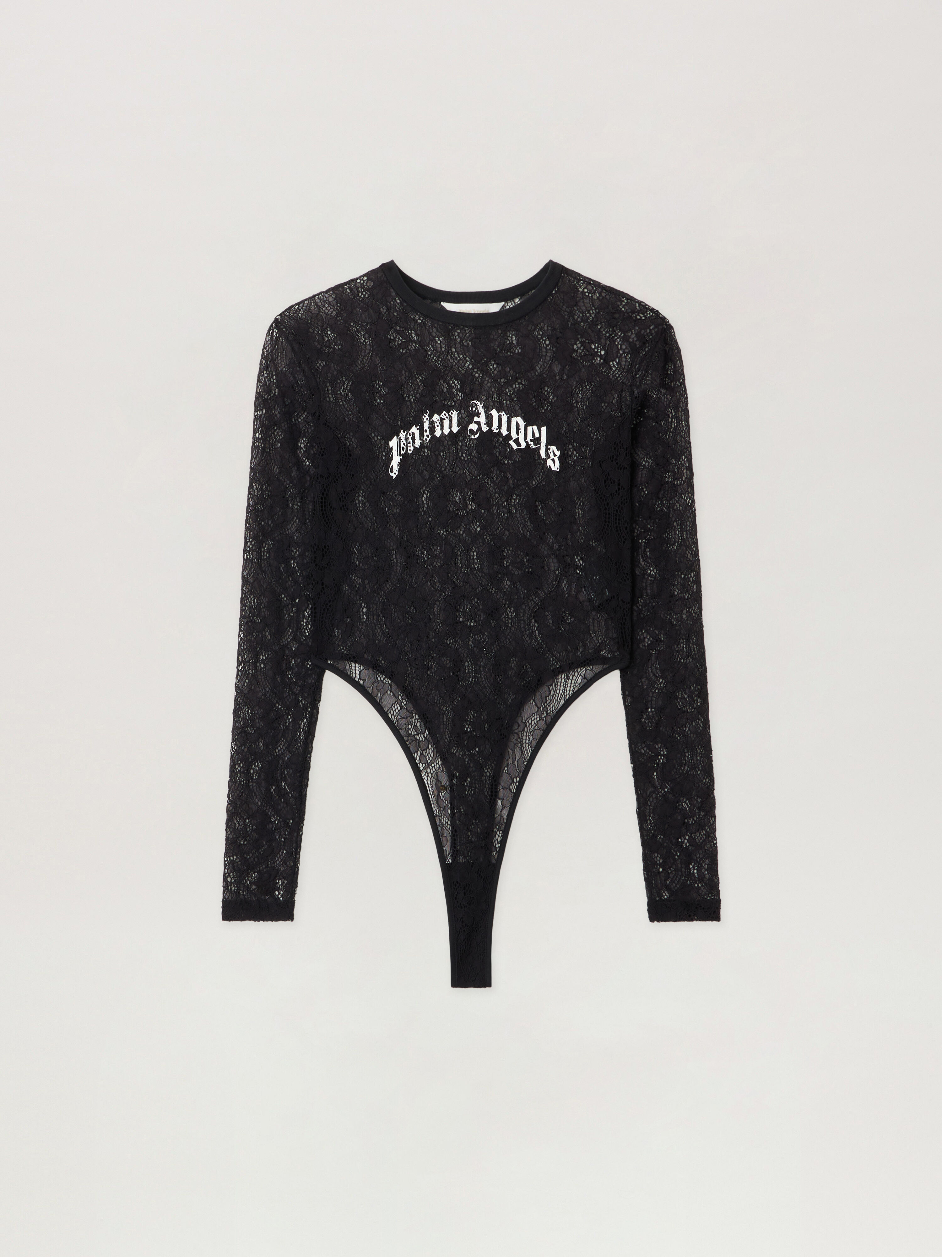 Curved Logo Lace Body PALM ANGELS Curved Logo Lace Body BLACK - OFF WHITE PWDD01BF25FAB001