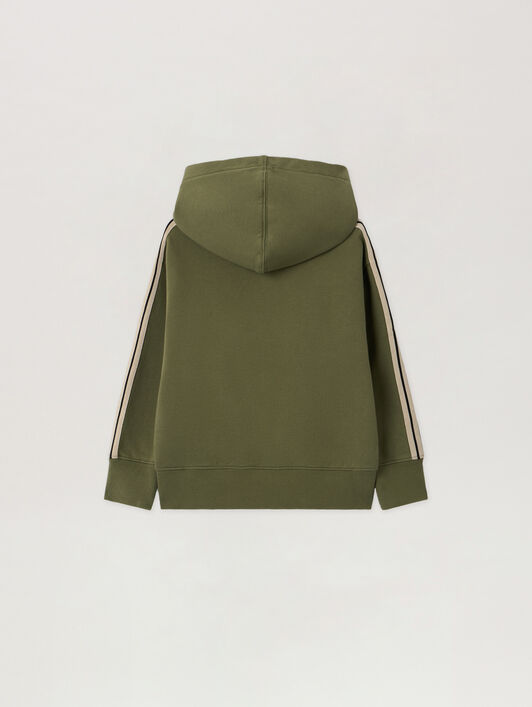 PALM ANGELS Minitrack Hoodie MILITARY GREEN - BLACK PBBB012F25FLE008