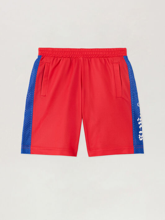 PALM ANGELS Team Palm Soccer Shorts RED - OFF WHITE PBCI00AF25JER001