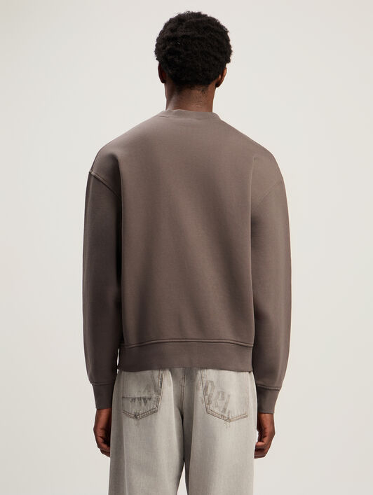 PALM ANGELS Bear In Mind Crewneck Sweatshirt DARK GREY - BROWN PMBA08HF25FLE004