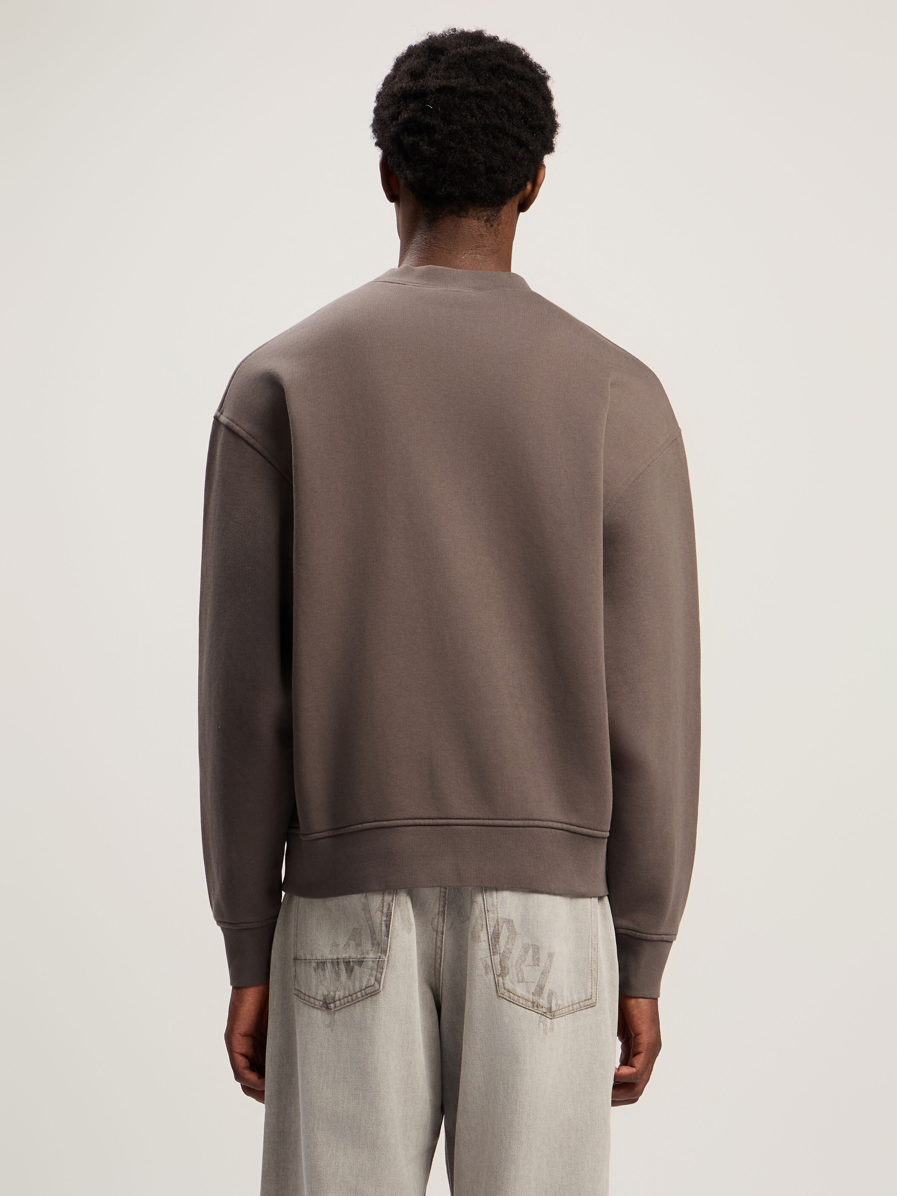 PALM ANGELS Bear In Mind Crewneck Sweatshirt DARK GREY - BROWN PMBA08HF25FLE004