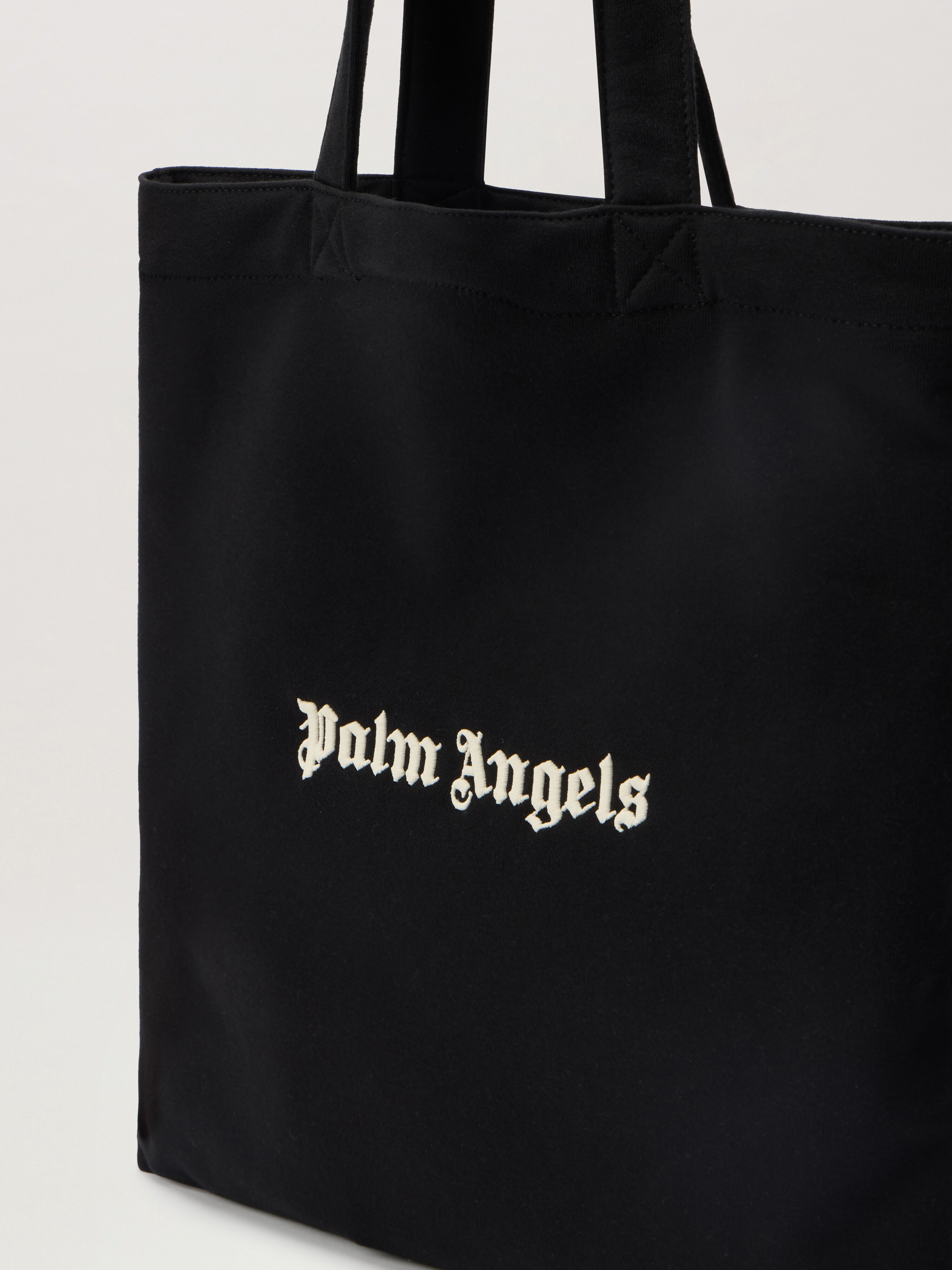 Classic Logo Tote Bag PALM ANGELS Classic Logo Tote Bag BLACK - OFF WHITE PMNA07GF25FLE002
