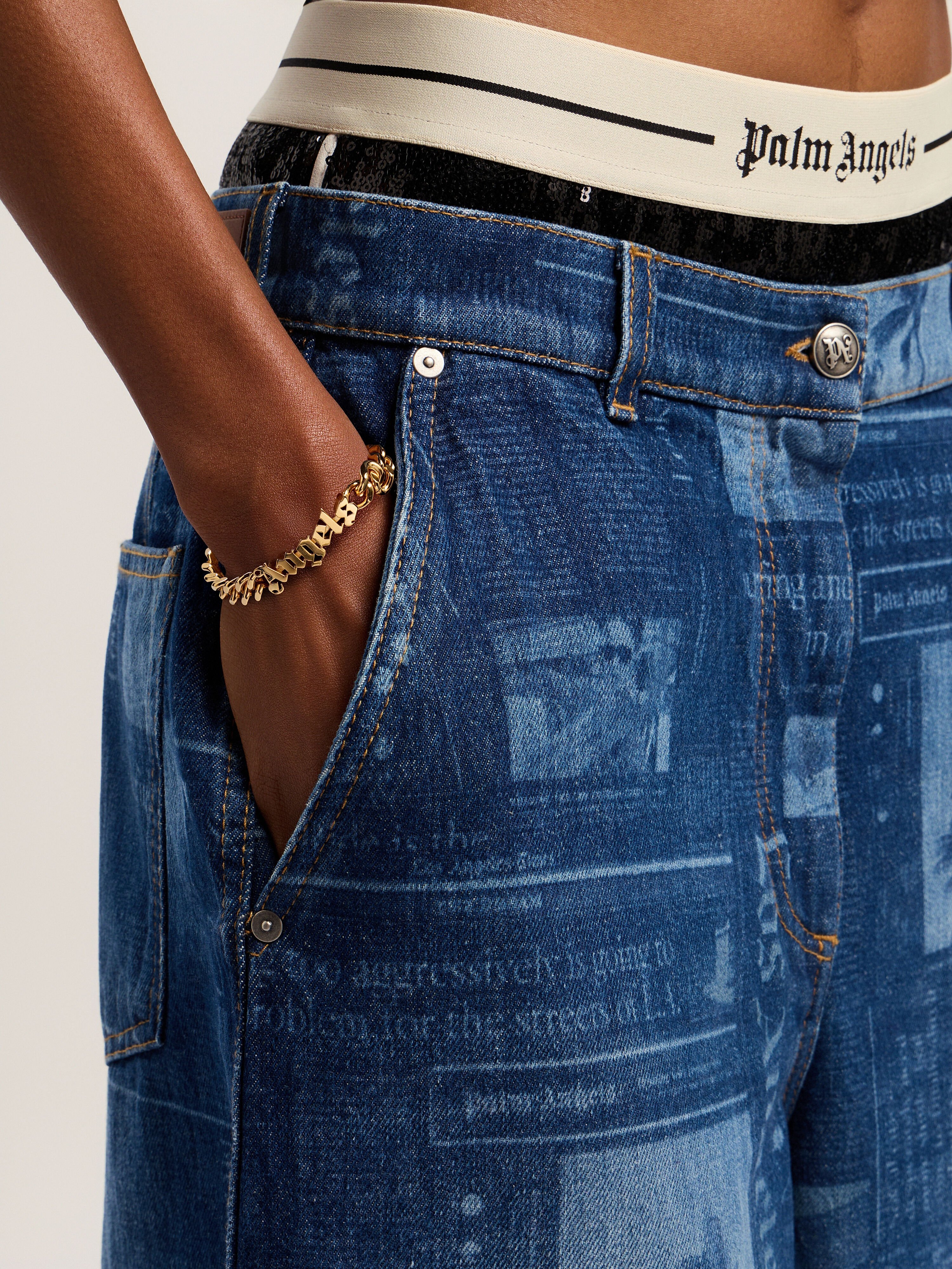 PALM ANGELS Angels Logo Bracelet GOLD - GOLD PWOA048F25MAT001