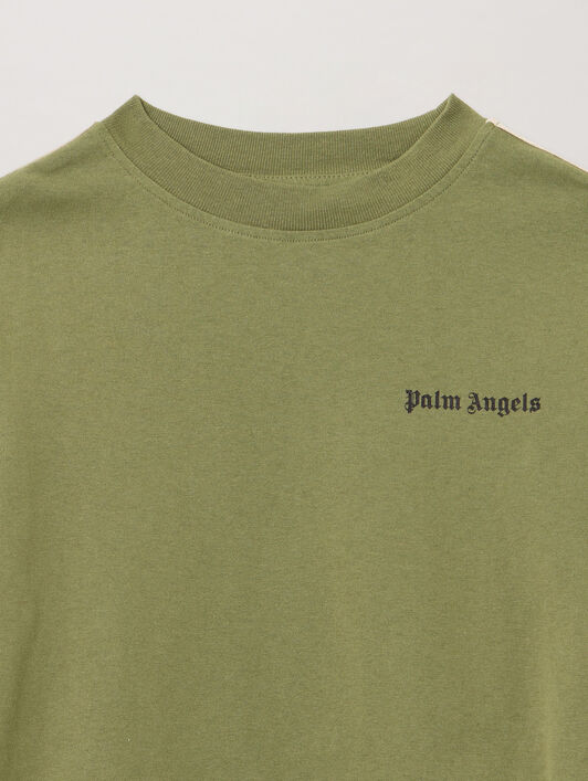 PALM ANGELS Minitrack Long Sleeve T-Shirt MILITARY GREEN - BLACK PBAB001F25JER001