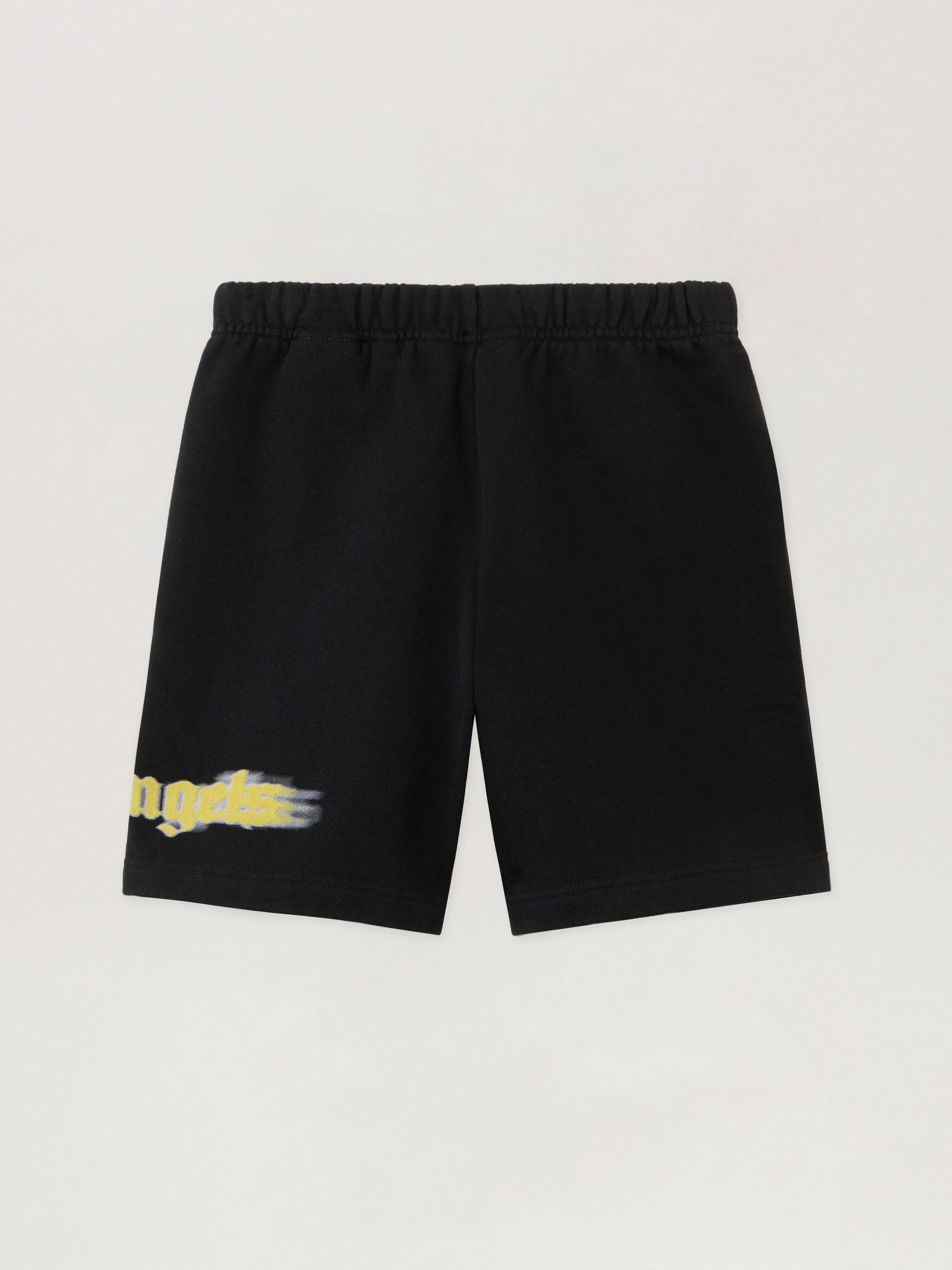 PALM ANGELS Blurred Logo Sweatshorts BLACK - OCHER YELLOW PBCI006F25FLE001