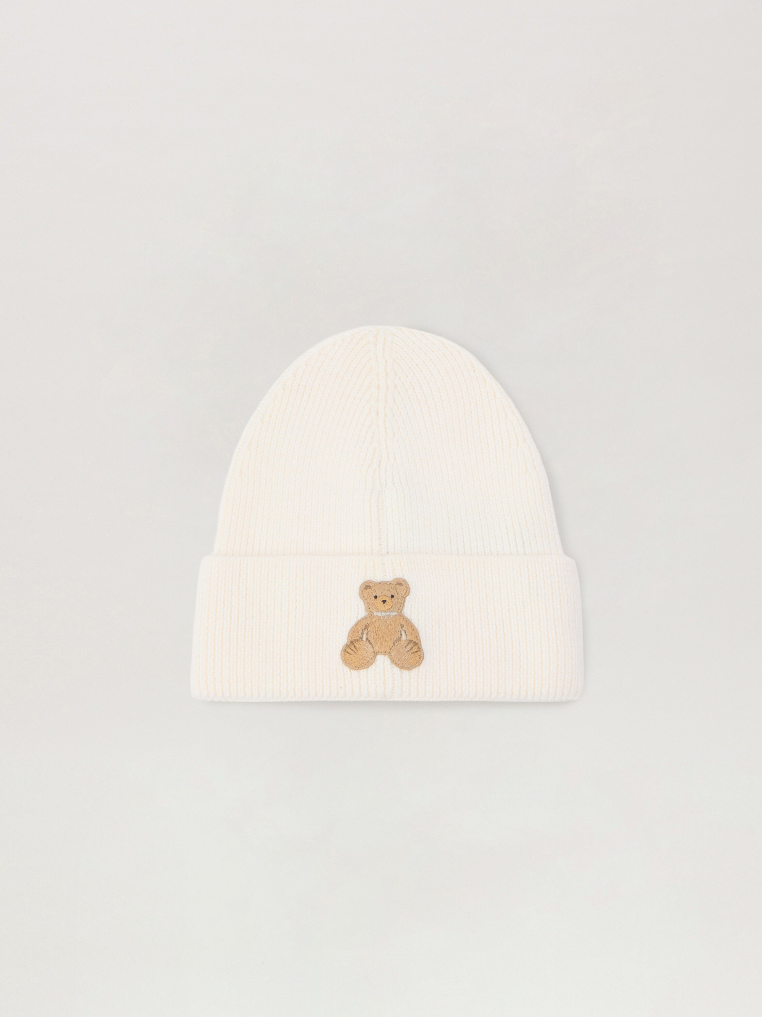 PALM ANGELS Bear In Mind Beanie OFF WHITE - BROWN PMLC030F25KNI001
