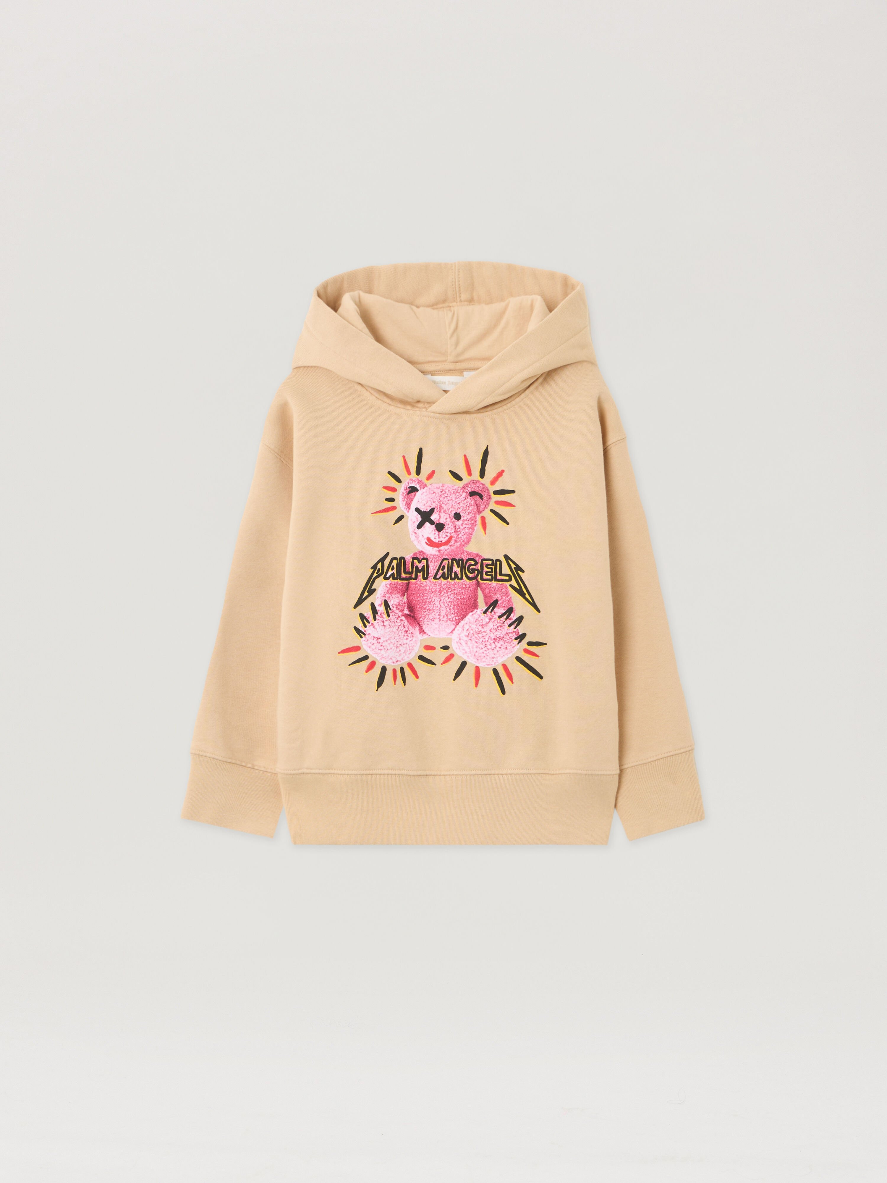 PALM ANGELS Punk Bear Hoodie BEIGE - ROSE PINK PGBB015F25FLE003