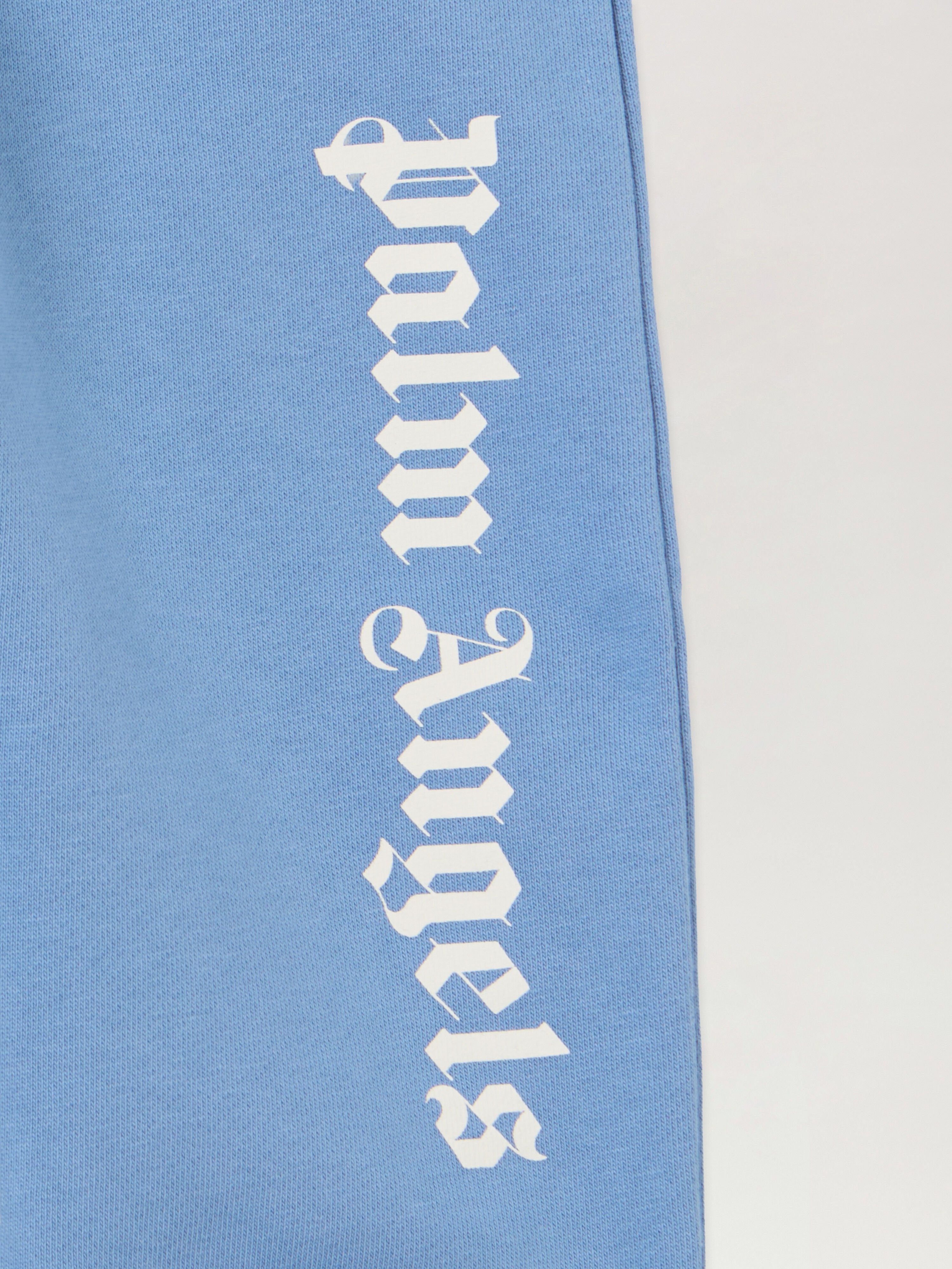 PALM ANGELS Oversized Logo Sweatpants DUSTY BLUE - OFF WHITE PBXD001F25FLE001