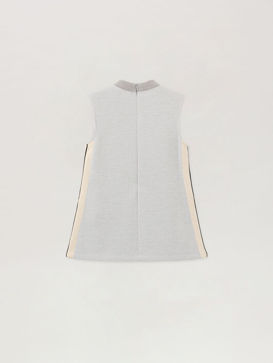 PALM ANGELS Lurex Knit Track Dress SILVER - BLACK PGCM006F25FLE001