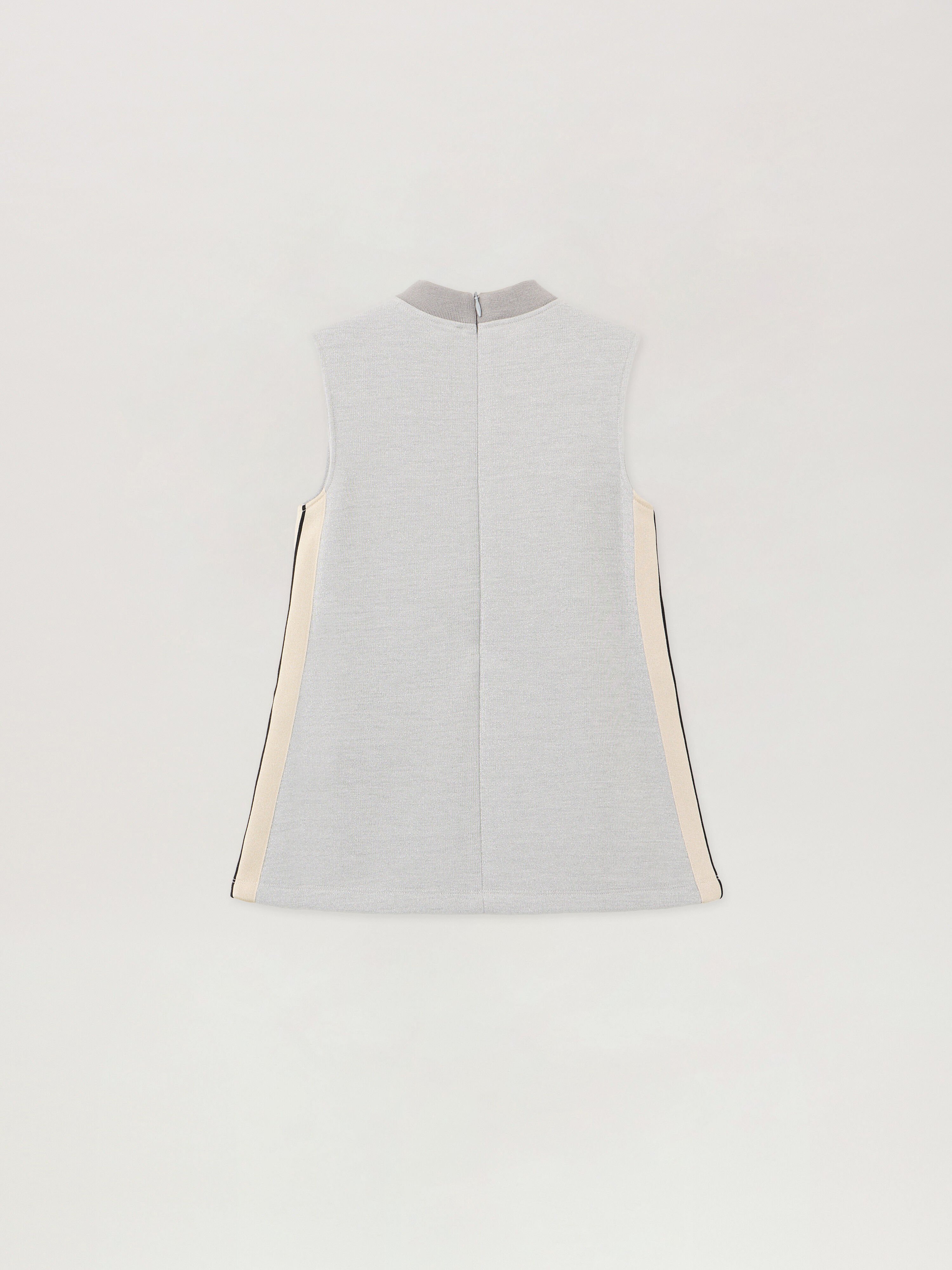 PALM ANGELS Lurex Knit Track Dress SILVER - BLACK PGCM006F25FLE001