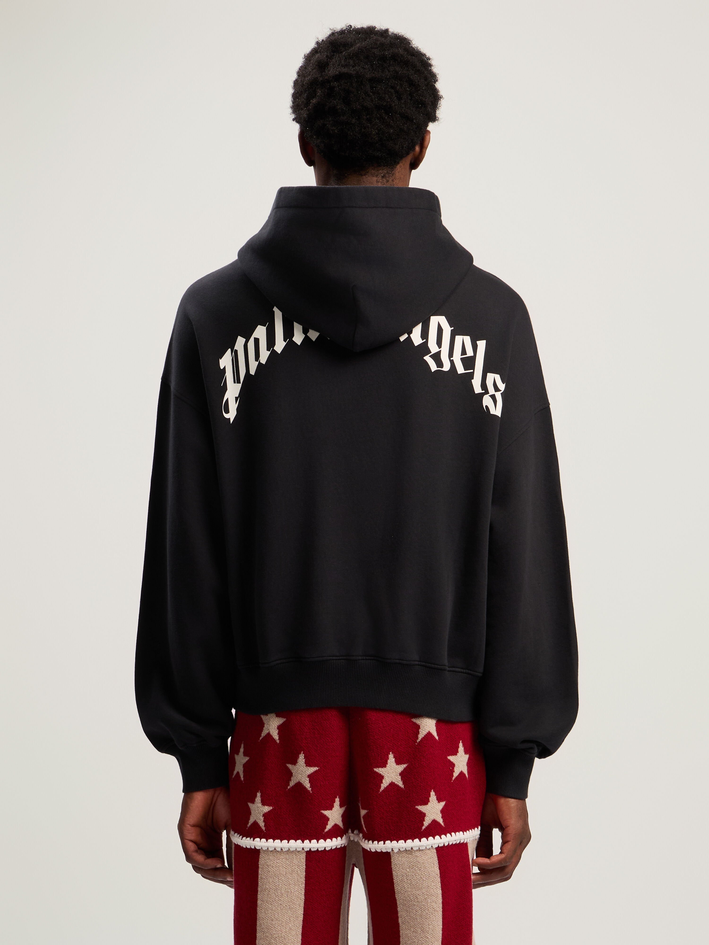 Curved Logo Loose Hoodie PALM ANGELS Curved Logo Loose Hoodie BLACK - OFF WHITE PMBB17EF25FLE004