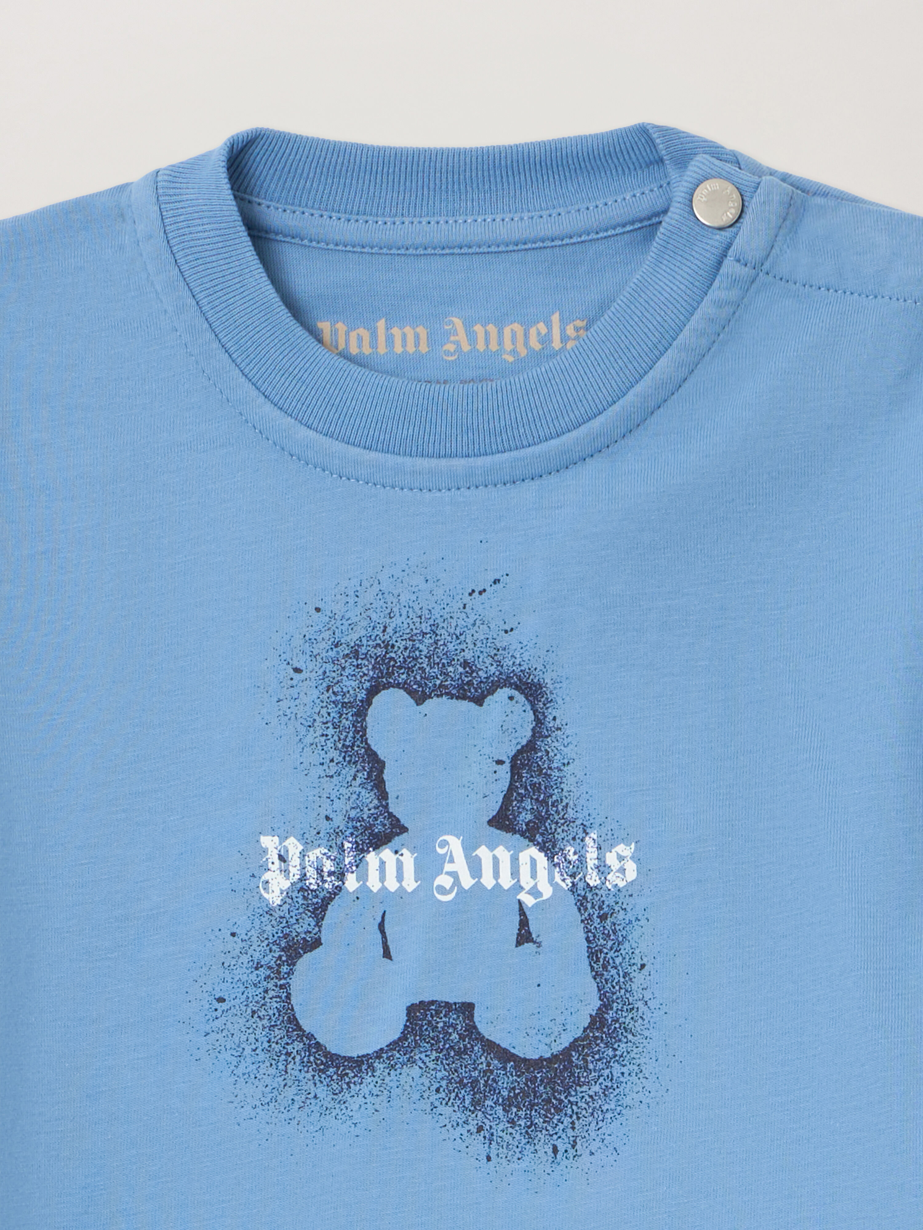 PALM ANGELS Spray Bear T-Shirt DUSTY BLUE NAVY BLUE PBXB001F25JER003