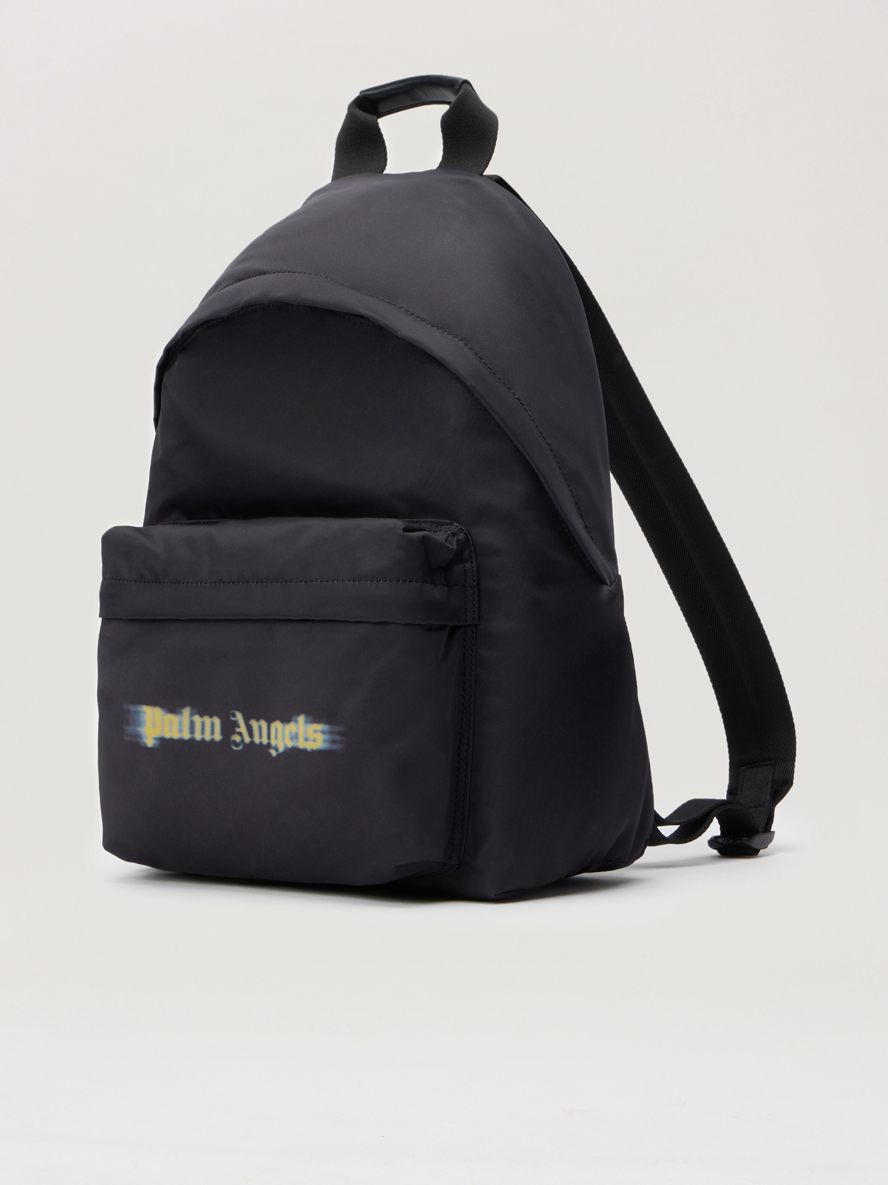 PALM ANGELS Blurred Logo Backpack BLACK - OCHER YELLOW PBNB018F25FAB001